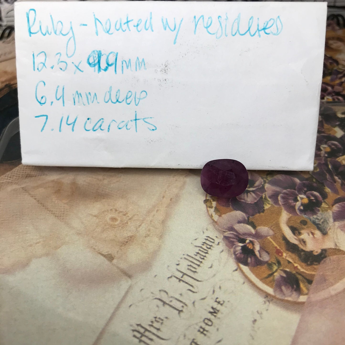 Huge Natural Ruby Heated with Residues 7.14 Carat 12x10mm Oval Cut Gemstone Loose Faceted Corundum July Birthstone Treated Ruby