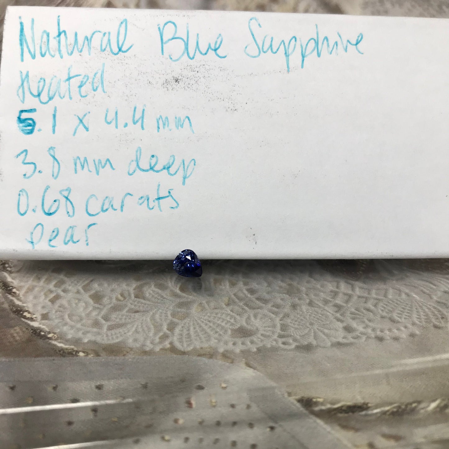 Natural Blue Sapphire 0.68 Carat 5x4.4mm Pear Corundum Unmounted Gem Faceted Loose Gemstone