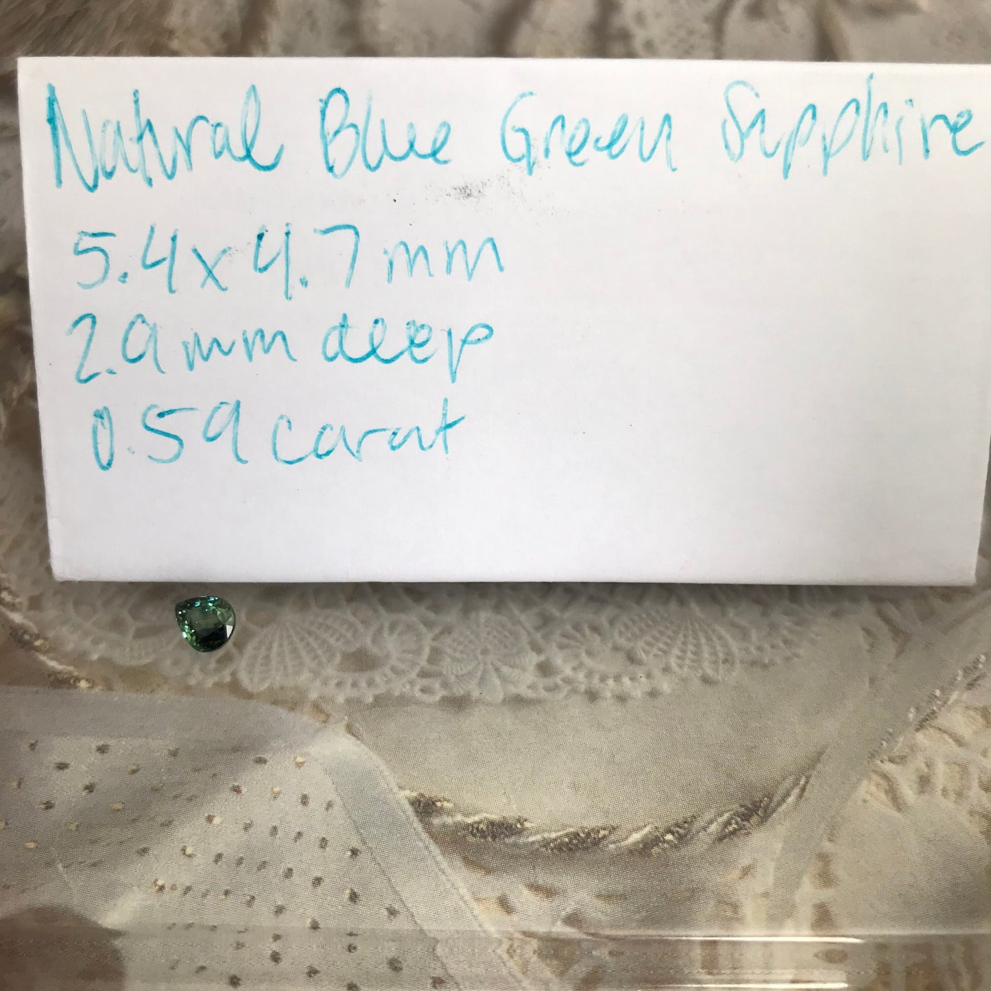 0.59 Carat Natural Bi-Color Sapphire 5.4x4.7mm Pear Corundum Faceted Loose Unmounted Gemstone Earth Mined Gem - US Seller - Peacock Sapphire