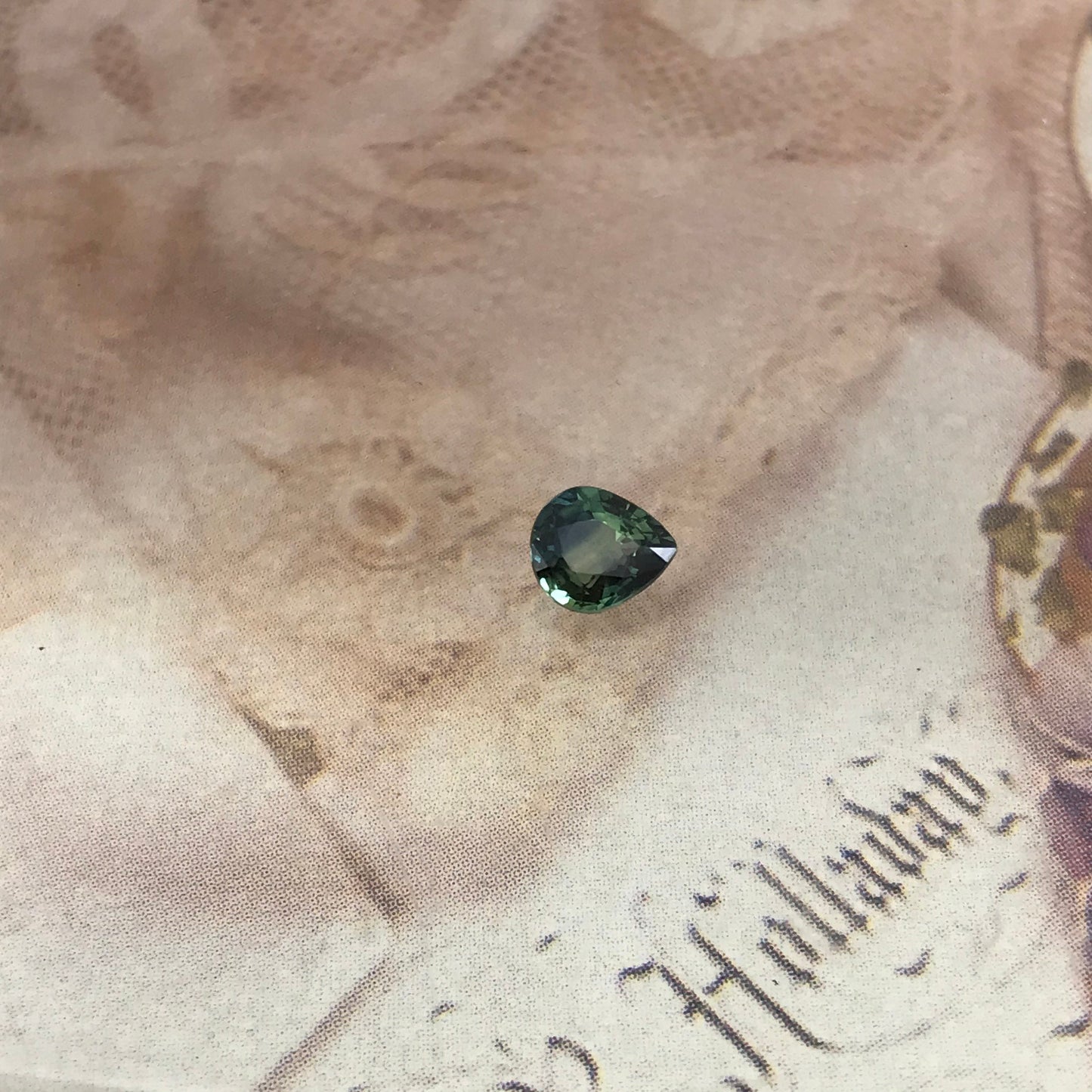 0.59 Carat Natural Bi-Color Sapphire 5.4x4.7mm Pear Corundum Faceted Loose Unmounted Gemstone Earth Mined Gem - US Seller - Peacock Sapphire