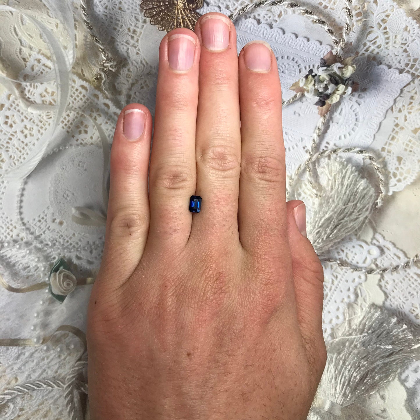 Natural Blue Sapphire 0.86 Carat 6x4mm Emerald Cut Rectangle Corundum Faceted Loose Unmounted Gemstone Heat Only