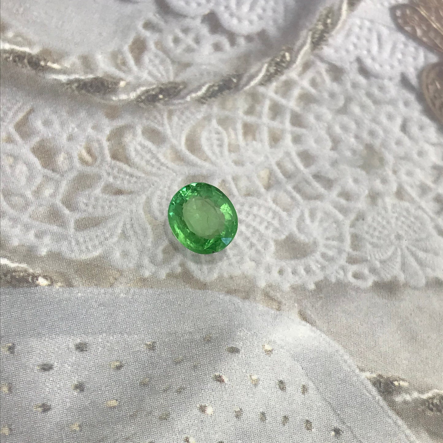 Natural Tsavorite Garnet 1.05 carats 6.6x6mm Faceted Oval Genuine Gemstone Unmounted Loose Gem Earth Mined Green Garnet