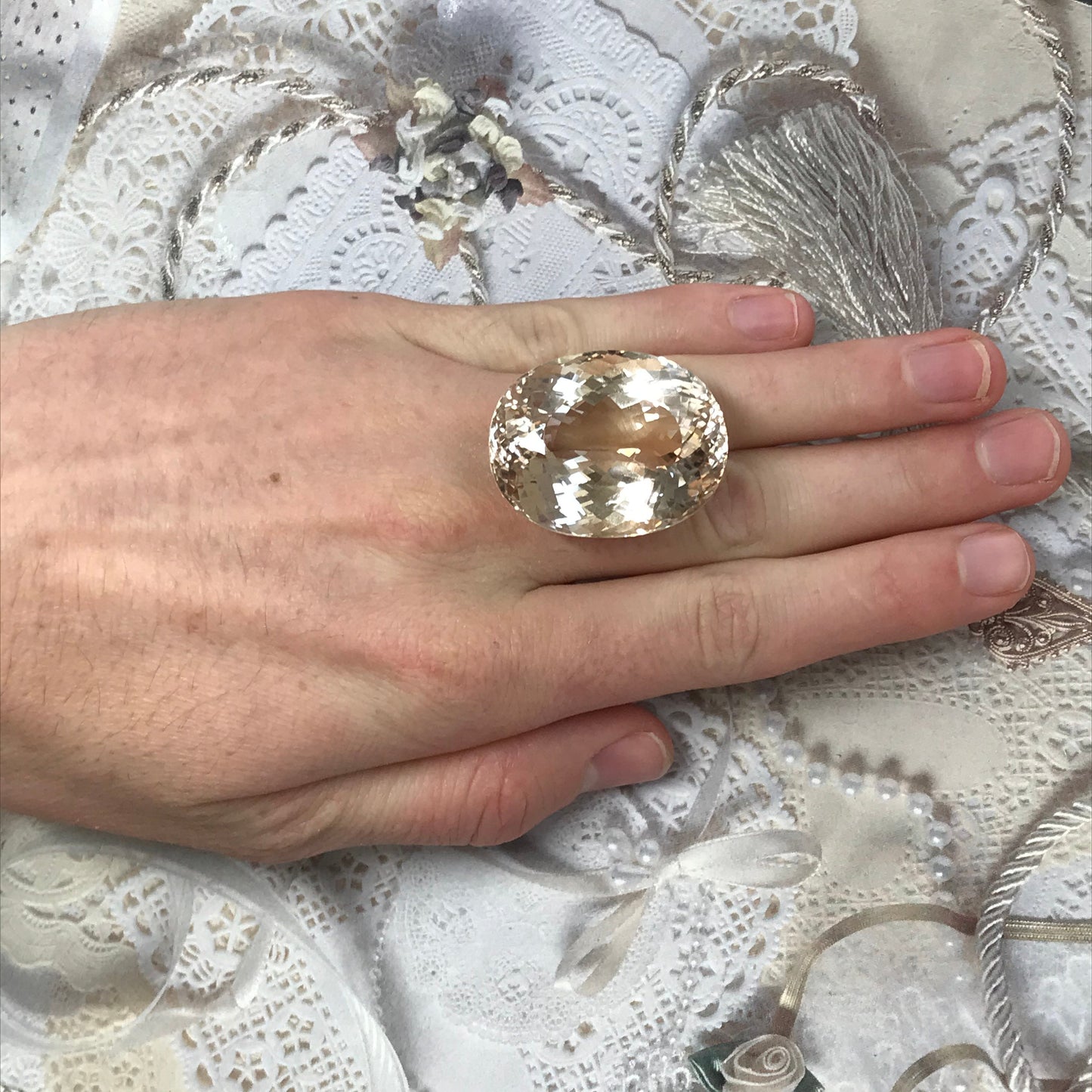 134 carat Natural Peach Topaz 33x26mm Oval Cut Faceted Gemstone Huge Gem Large Stone Loose Unmounted Topaz