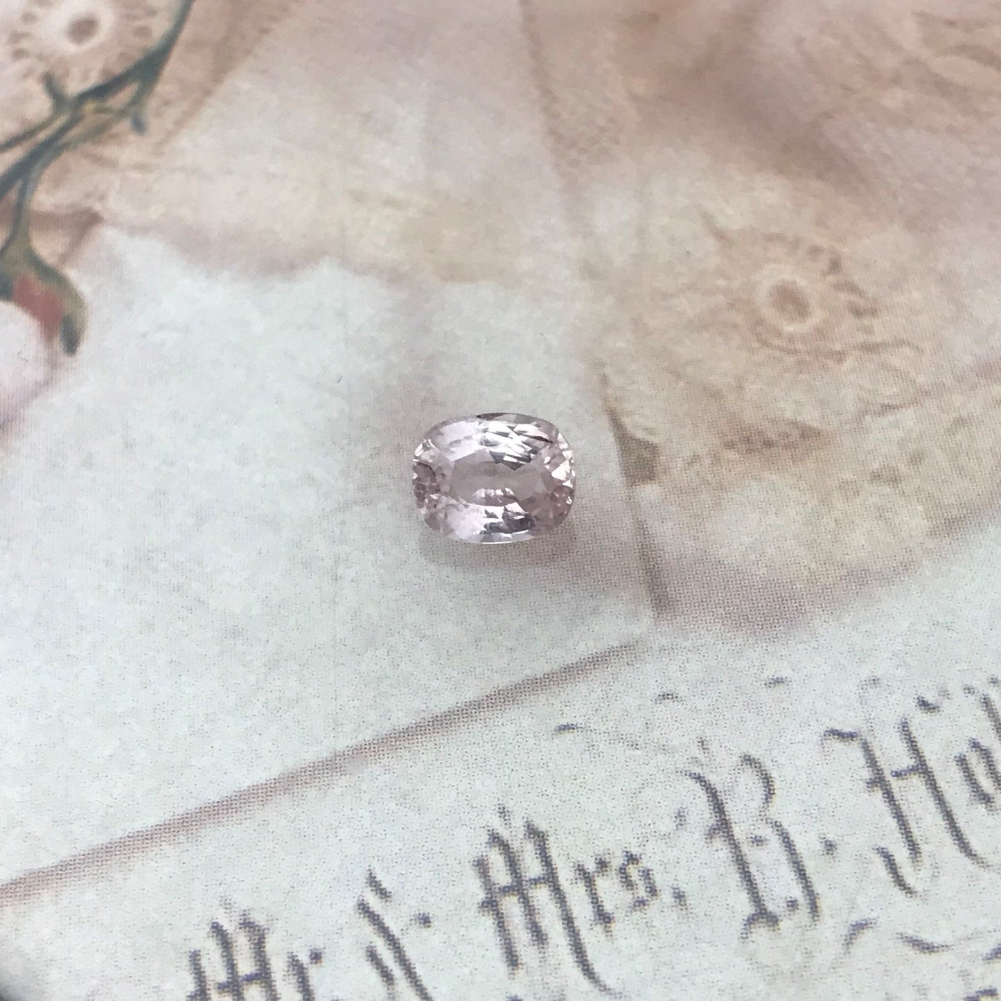 Natural Light Pink Sapphire 6.5x5.5mm 1.12 Carats Cushion Cut Corundum Faceted Loose Unmounted Gem, Earth Mined Sapphire