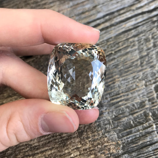 126 Carat Huge Natural Topaz 30x25mm Rectangle Cushion Cut Light Golden Yellow, Faceted Loose Unmounted Gemstone