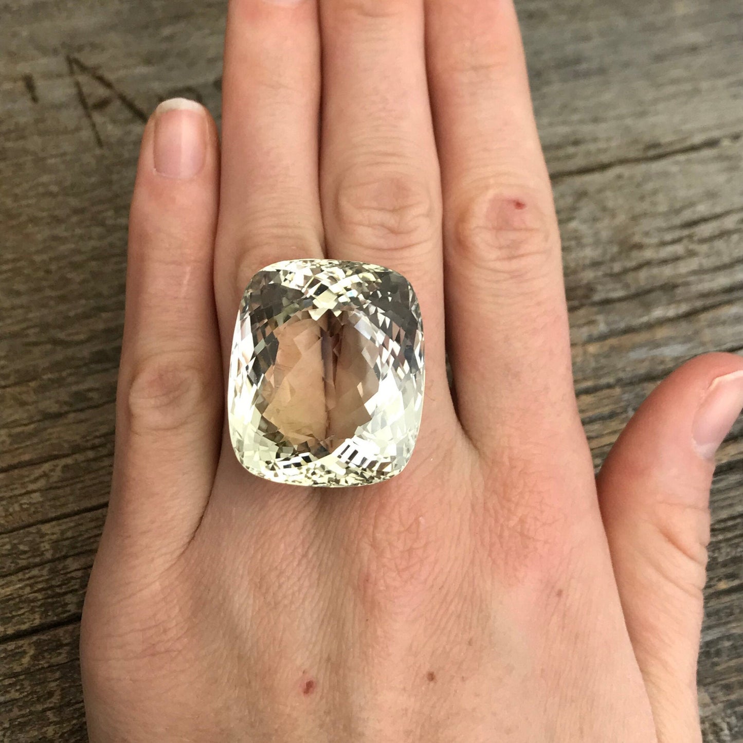 126 Carat Huge Natural Topaz 30x25mm Rectangle Cushion Cut Light Golden Yellow, Faceted Loose Unmounted Gemstone