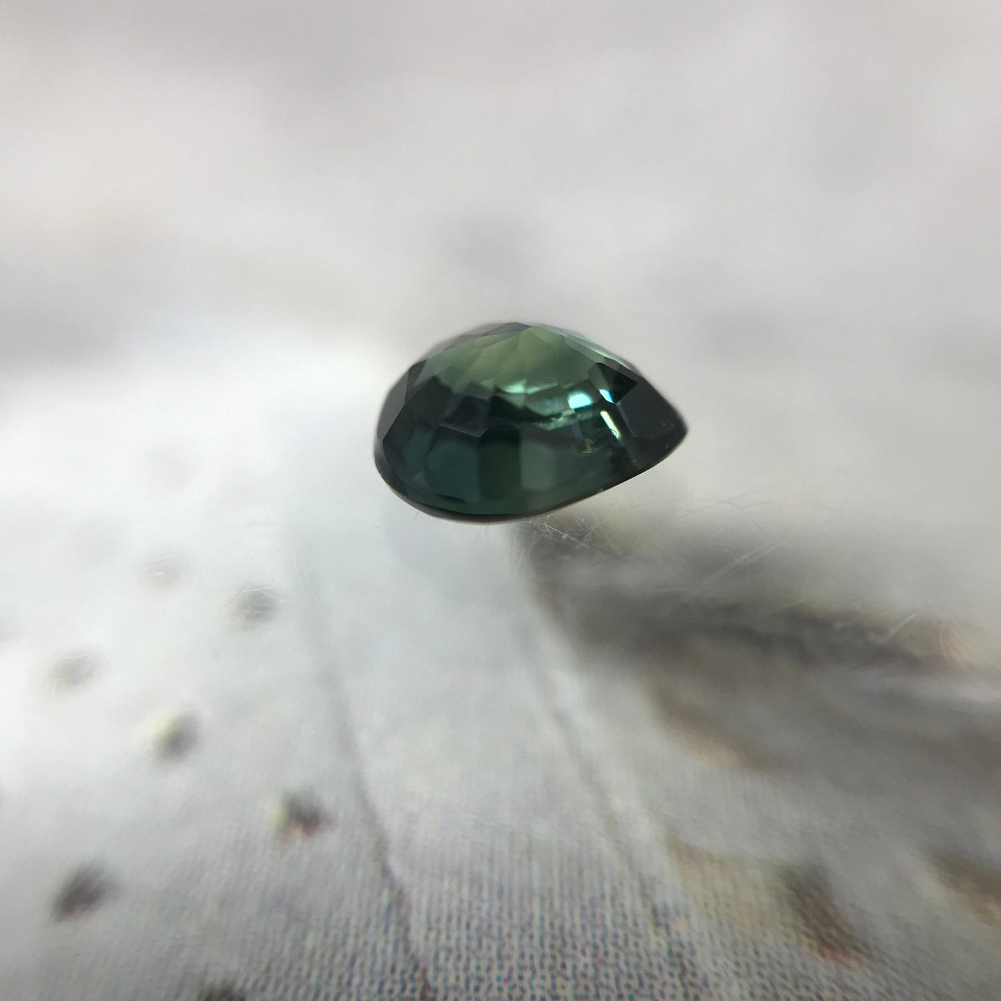 0.59 Carat Natural Bi-Color Sapphire 5.4x4.7mm Pear Corundum Faceted Loose Unmounted Gemstone Earth Mined Gem - US Seller - Peacock Sapphire