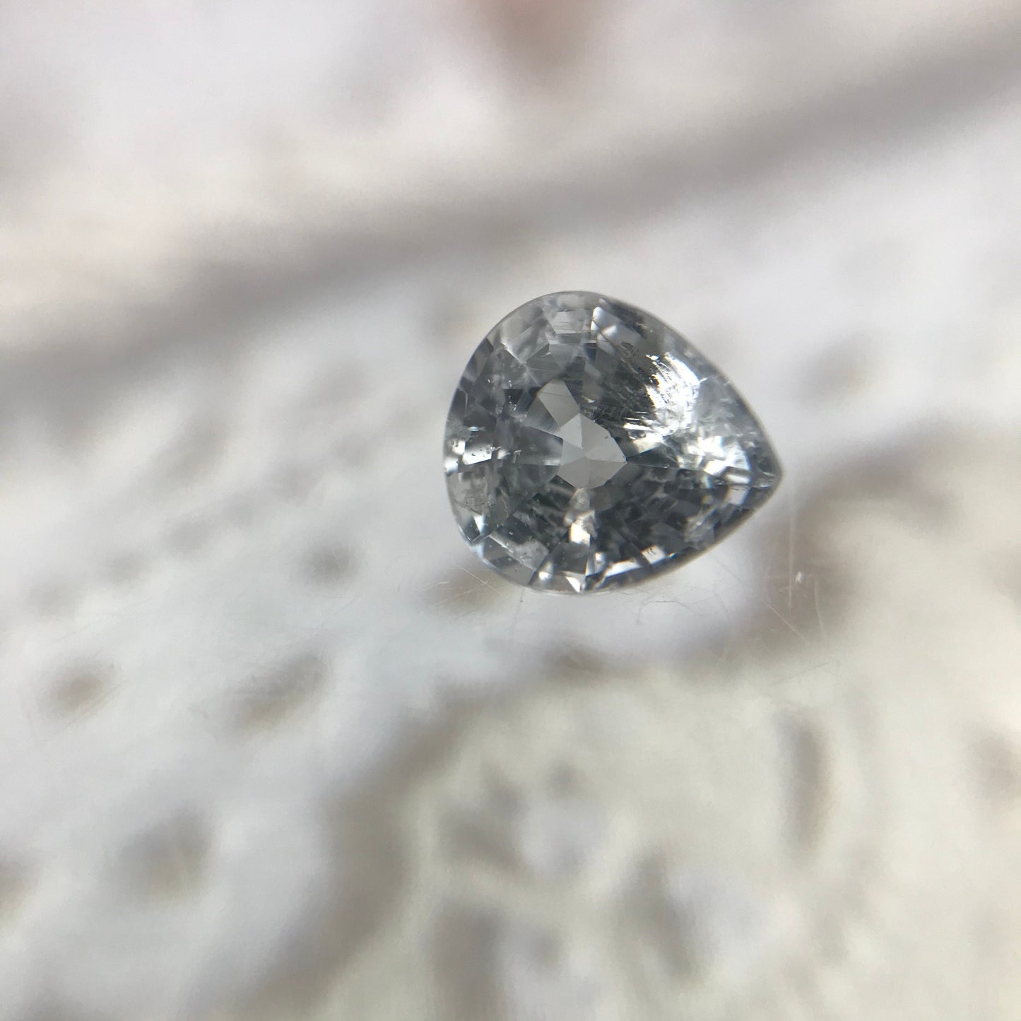 Natural Purple Gray Sapphire 0.77 carat 5.5 x 5 mm Pear Cut, Faceted Loose Gemstone Light Purple Unmounted Gem