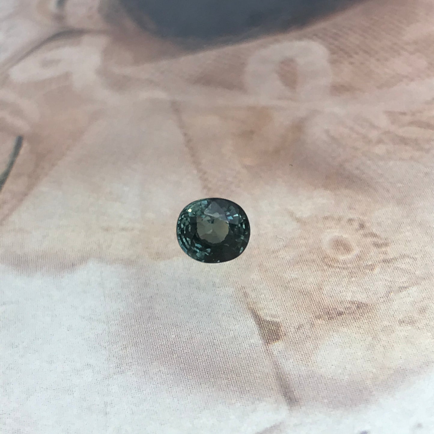 1.10 carat Natural Green Sapphire 5.7x5mm Oval Cut Faceted Loose Bluish Green Sapphire