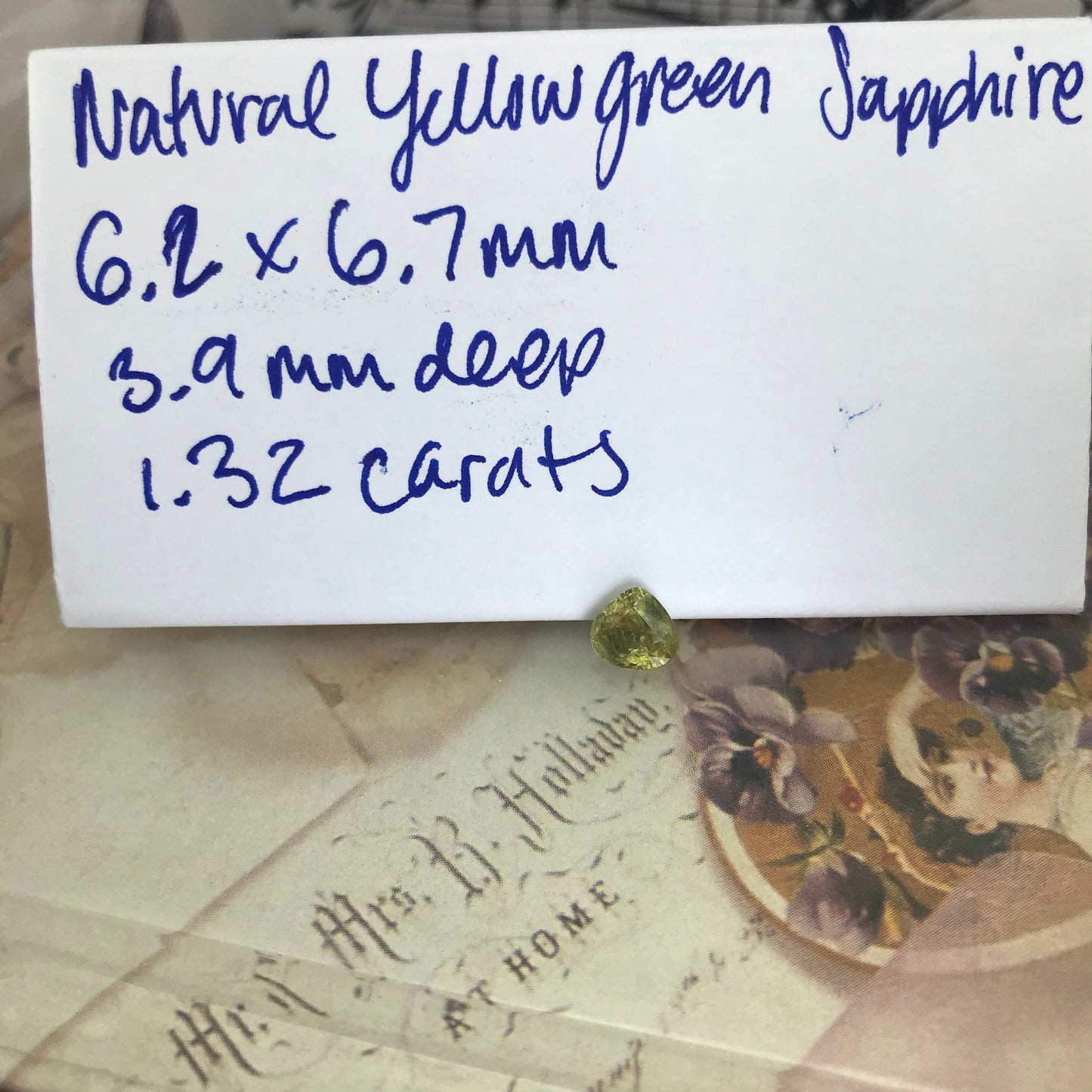 1.32 carat Natural Sapphire 6.2x6.7mm Fat Pear Cut Yellowish Green Corundum Faceted Loose Unmounted Gemstone Earth Mined Genuine Stone