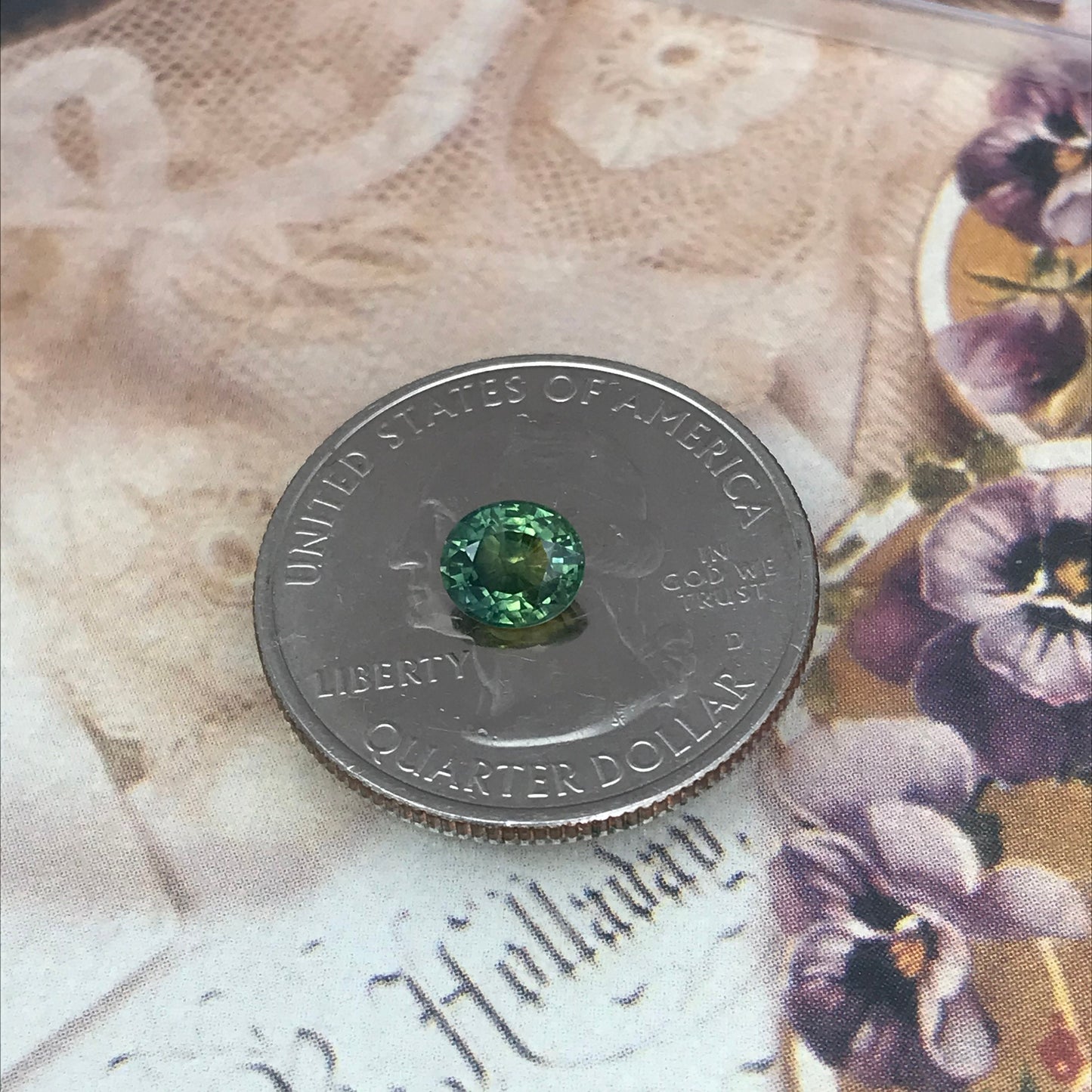 1 carat Natural Green Sapphire 6x5.3mm Oval Cut Corundum Faceted Loose Gemstone Stone Bluish Green