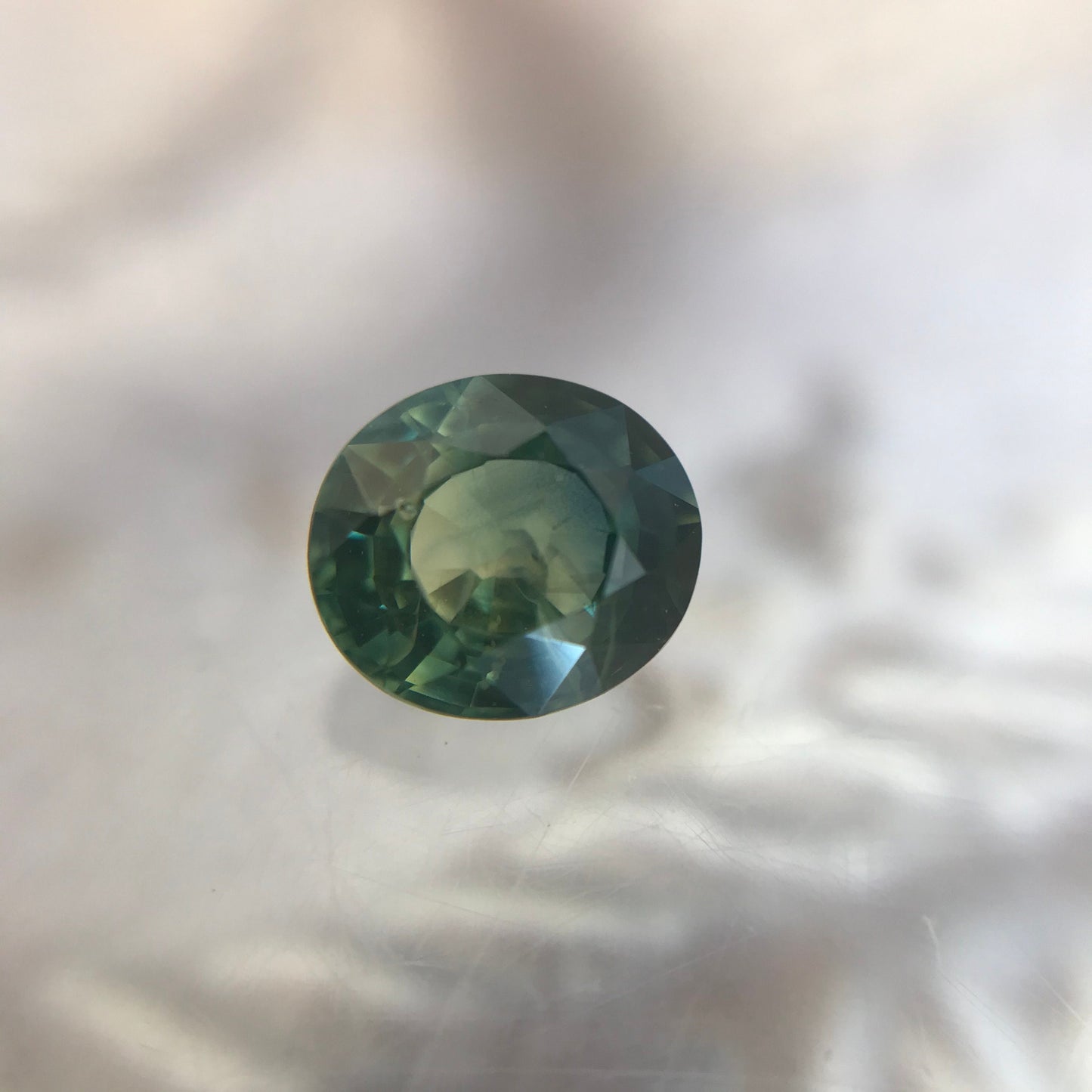 1 carat Natural Green Sapphire 6x5.3mm Oval Cut Corundum Faceted Loose Gemstone Stone Bluish Green