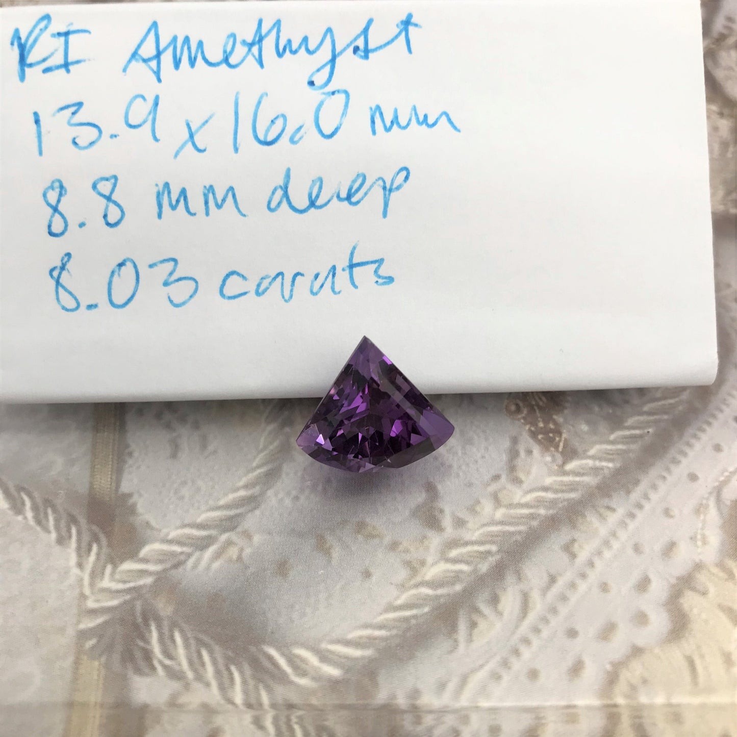 Fancy Purple Amethyst 14x16mm 8 Carat Shield Cut Loose Natural Amethyst, Faceted Purple February Birthstone Gem, US Seller