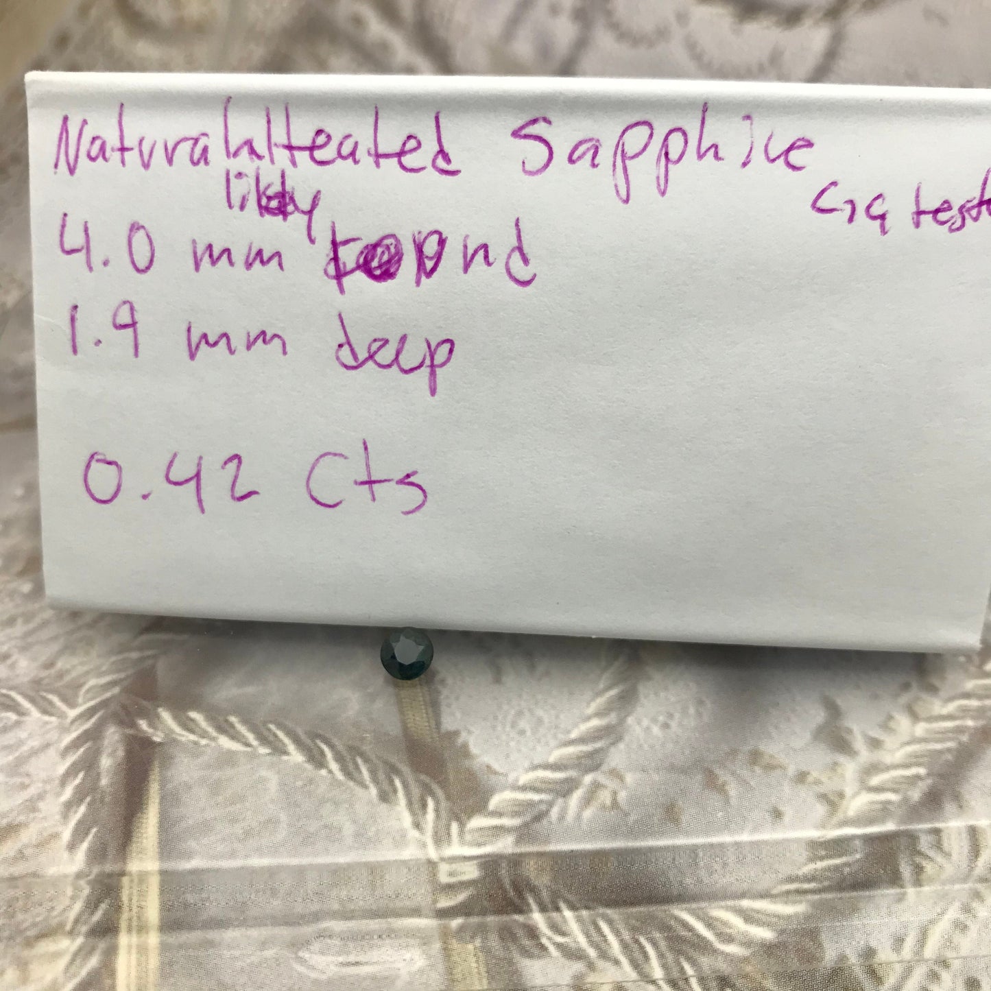 4mm Dark Greenish Blue Sapphire 0.42 Carats Round Natural Blue Sapphire, Faceted Loose Reclaimed Gemstone, Earth Mined Gemstone