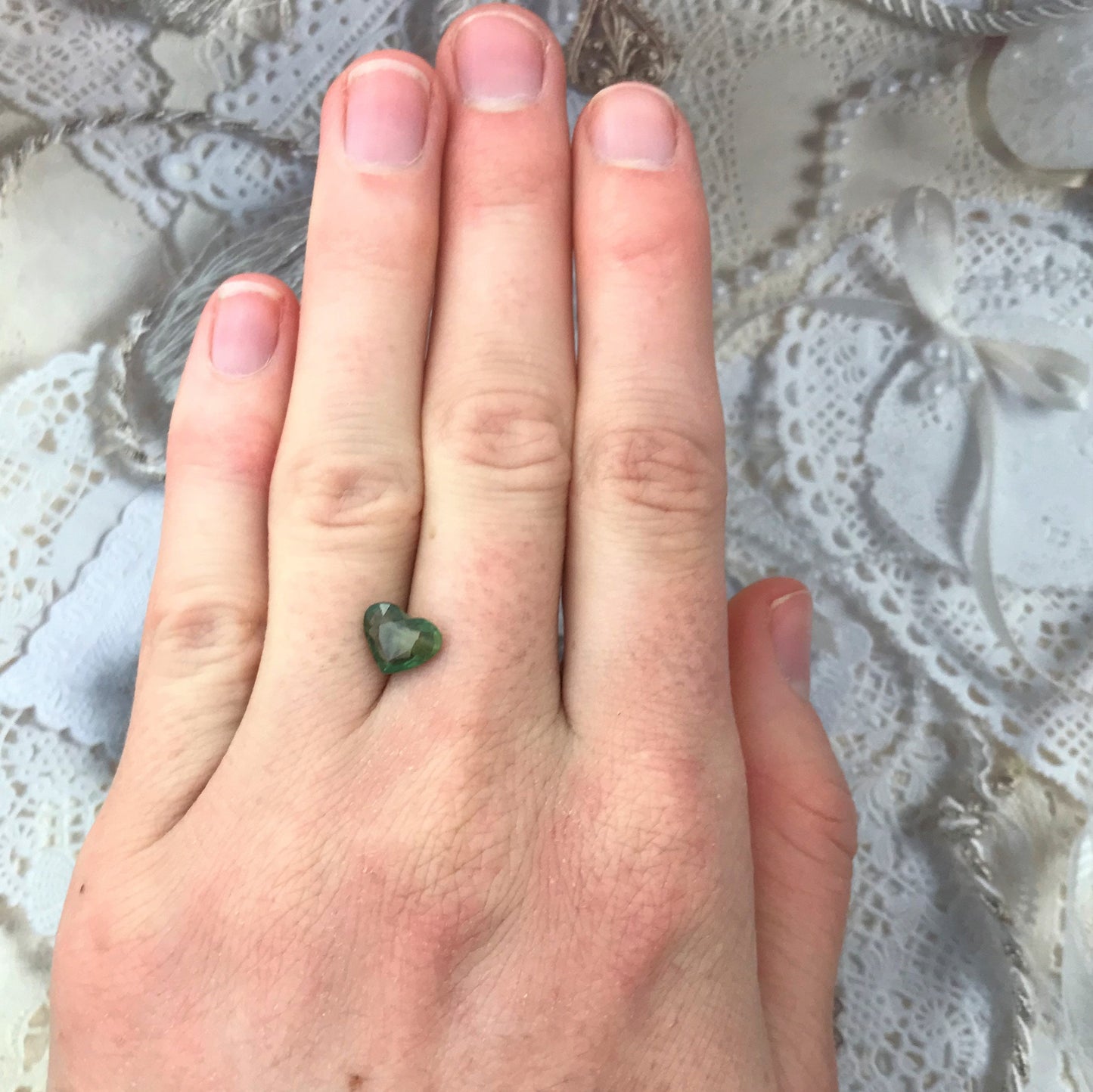 Natural Green Sapphire 8.6x6.8mm Heart Cut 1.63 Carat Faceted Loose Unmounted Gemstone Genuine Earth Mined Gem