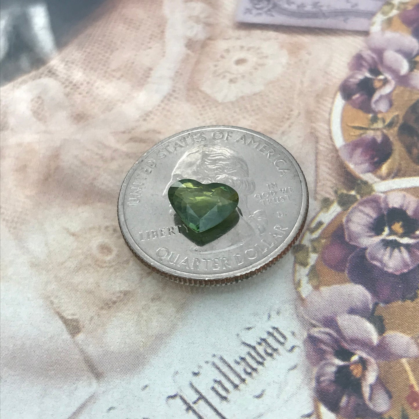 Natural Green Sapphire 8.6x6.8mm Heart Cut 1.63 Carat Faceted Loose Unmounted Gemstone Genuine Earth Mined Gem