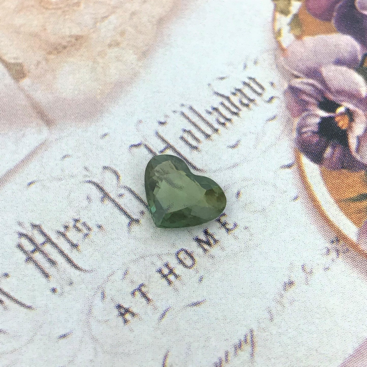 Natural Green Sapphire 8.6x6.8mm Heart Cut 1.63 Carat Faceted Loose Unmounted Gemstone Genuine Earth Mined Gem
