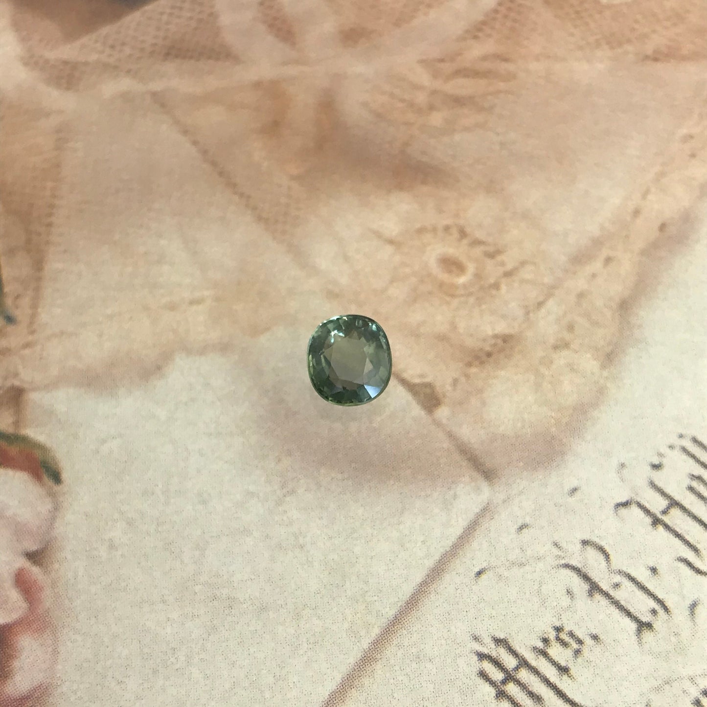 1.21 carat Natural Green Sapphire, 6x5.7mm Oval Cut Bluish Green Mermaid Sapphire