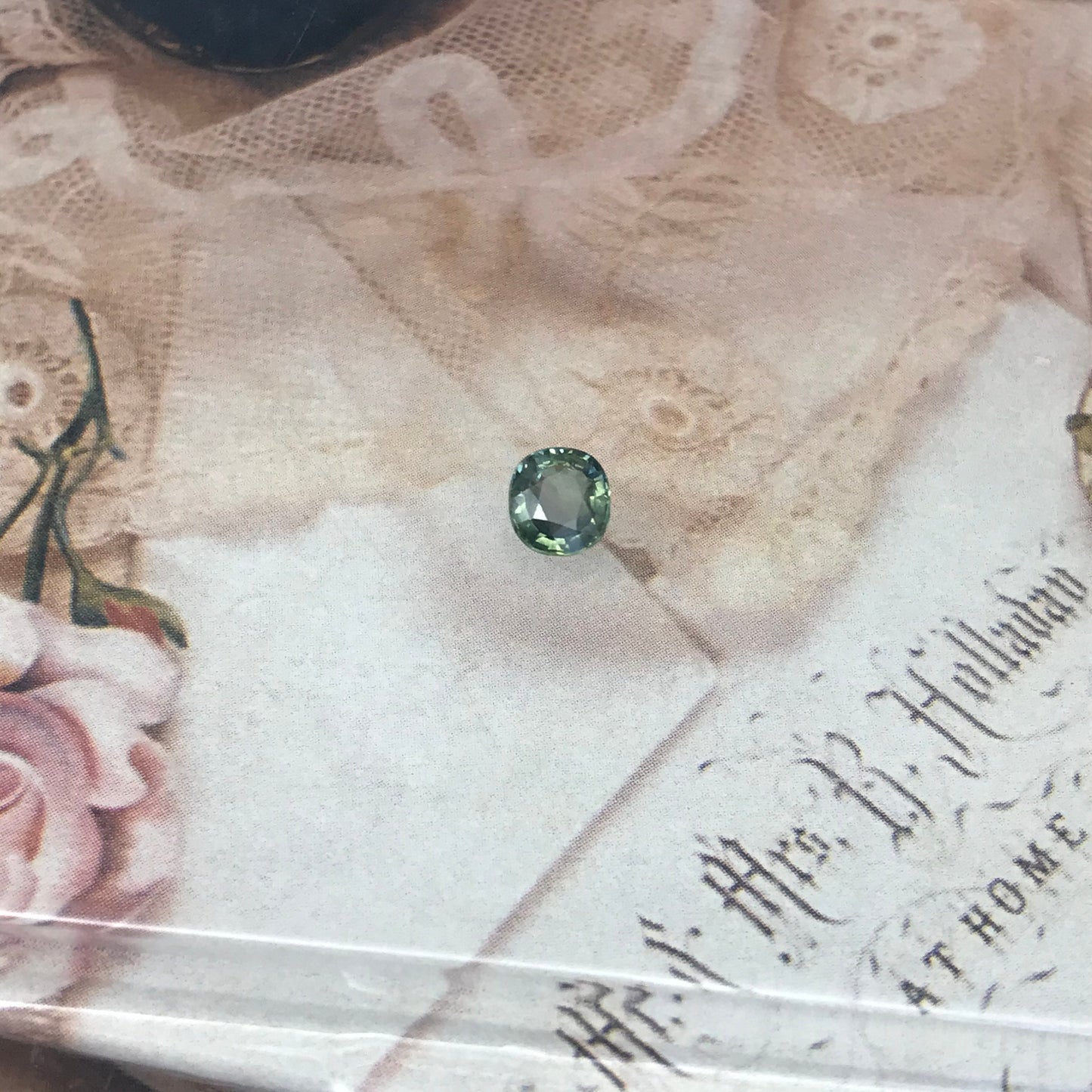 1.21 carat Natural Green Sapphire, 6x5.7mm Oval Cut Bluish Green Mermaid Sapphire