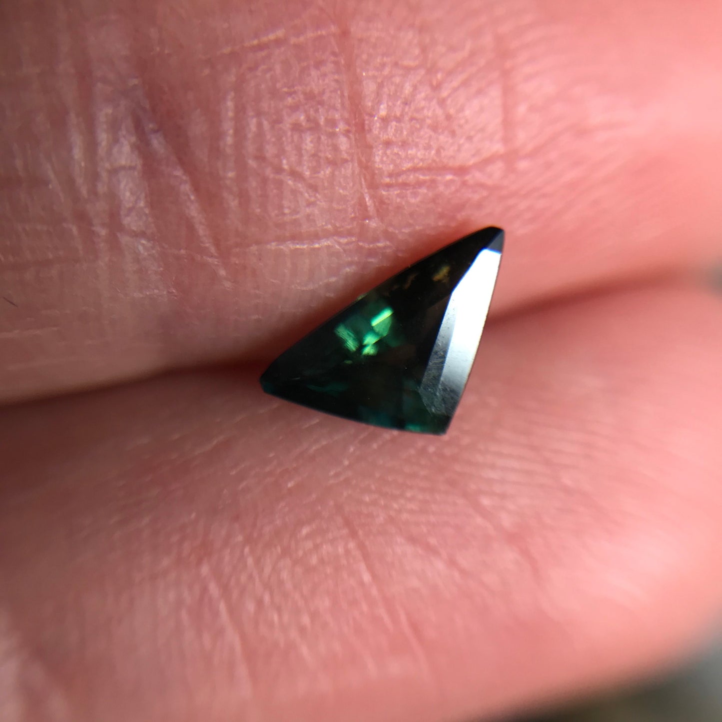 0.70 Carat Natural Sapphire 8x4.5mm - Green Blue Gemstone - Trillion Cut Corundum Gem Faceted Loose Unmounted