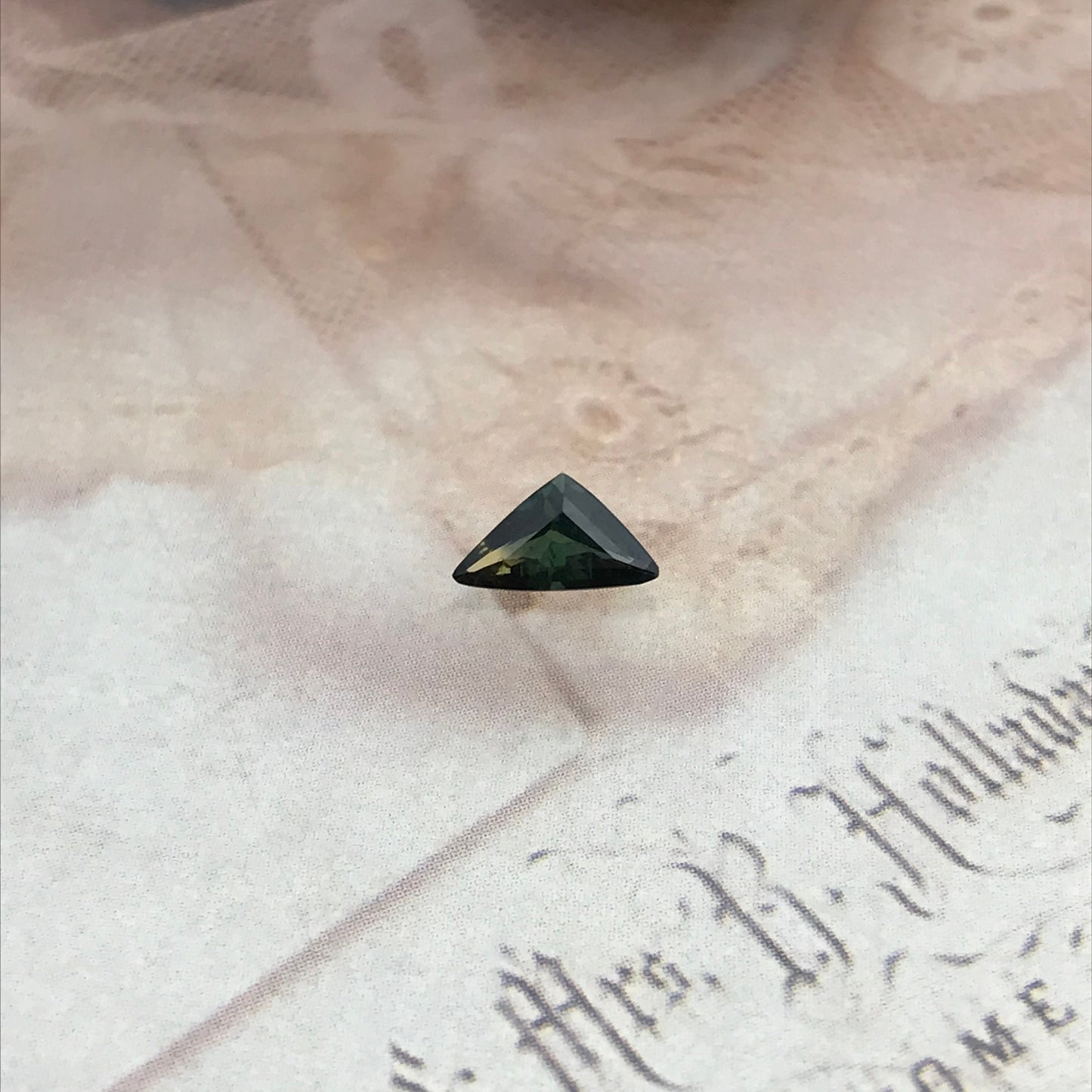 0.70 Carat Natural Sapphire 8x4.5mm - Green Blue Gemstone - Trillion Cut Corundum Gem Faceted Loose Unmounted