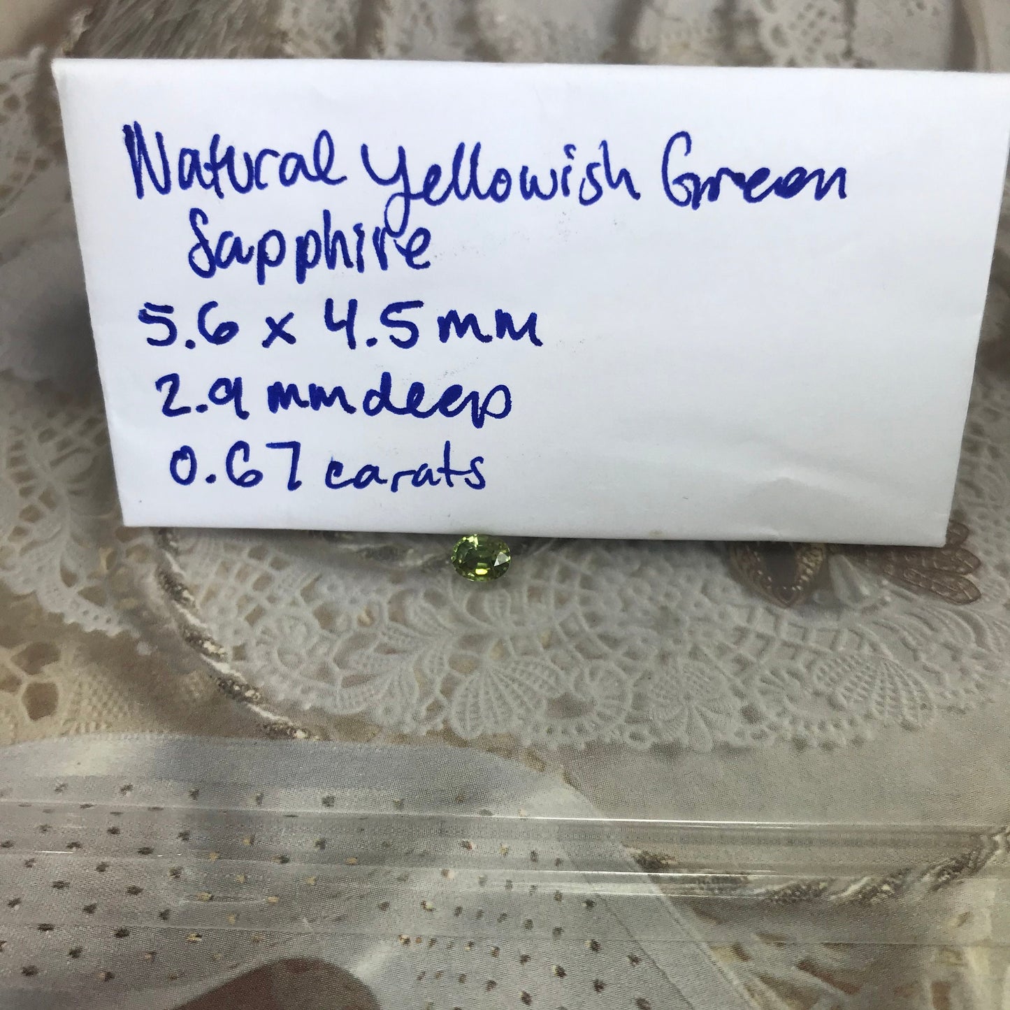 0.67 carat Natural Green Sapphire 5.6x4.5mmOval Cut Corundum Faceted Loose Unmounted Gemstone Earth Mined Genuine Stone Yellowish Green