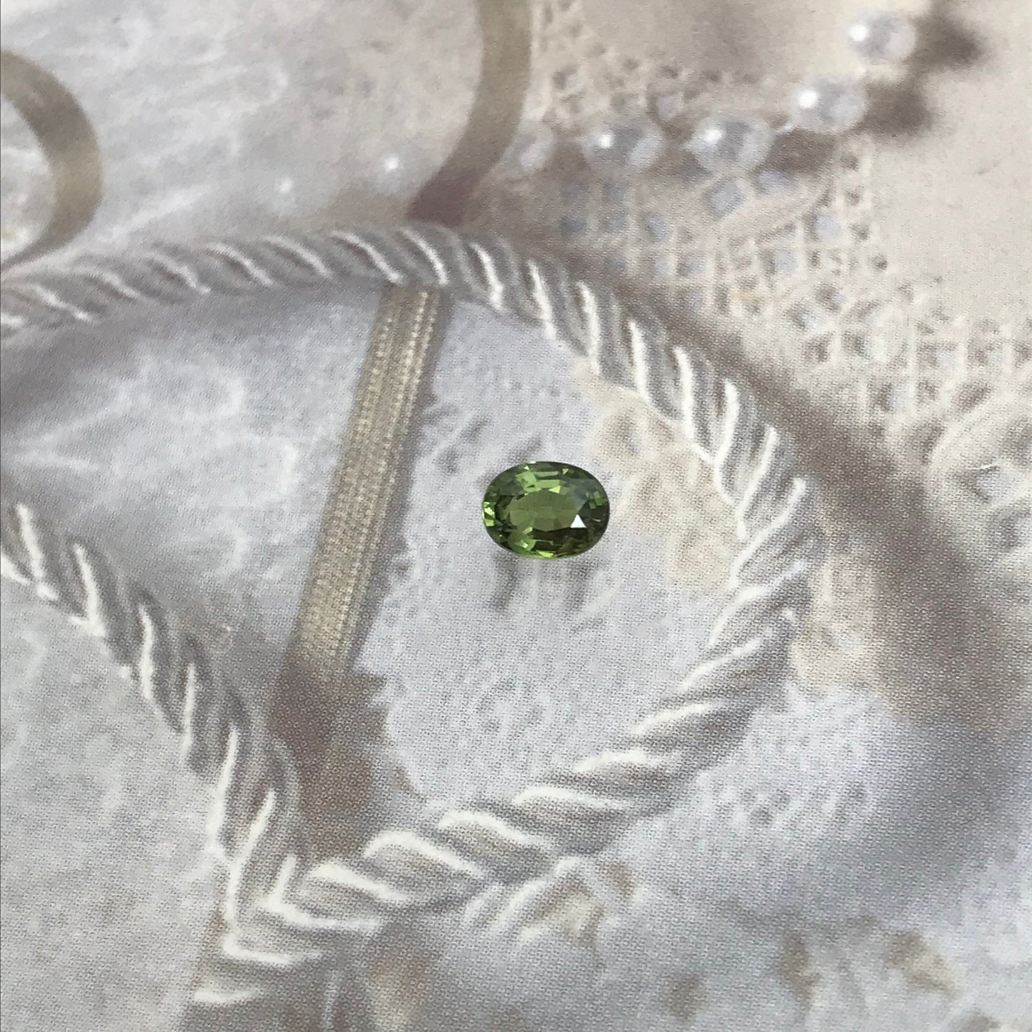 Natural Green Sapphire 5.4 x 4.1 Oval Cut 0.55 carat Corundum Faceted Loose Unmounted Gemstone Earth Mined Genuine Stone Yellowish Green