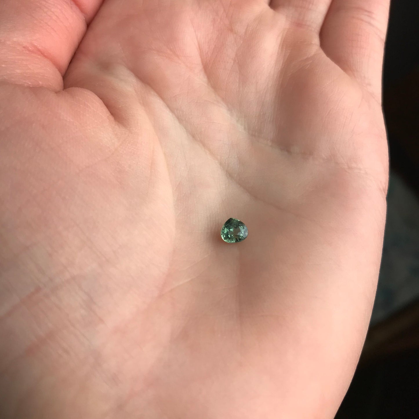 0.50 carat Natural Sapphire 4.7x4.5mm Fat Pear Cut Green Corundum Faceted Loose Unmounted Gemstone Earth Mined Genuine Stone