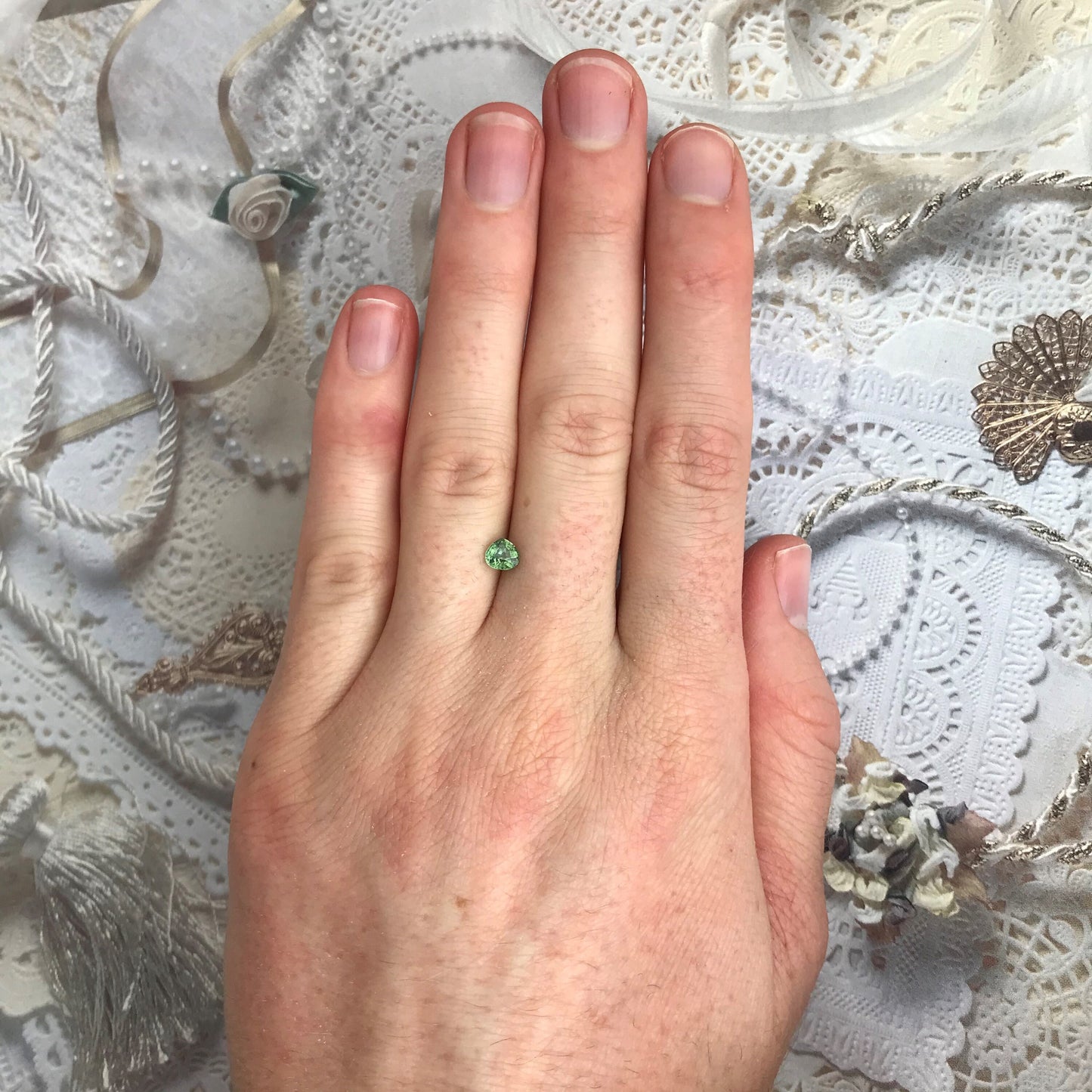 0.50 carat Natural Sapphire 4.7x4.5mm Fat Pear Cut Green Corundum Faceted Loose Unmounted Gemstone Earth Mined Genuine Stone