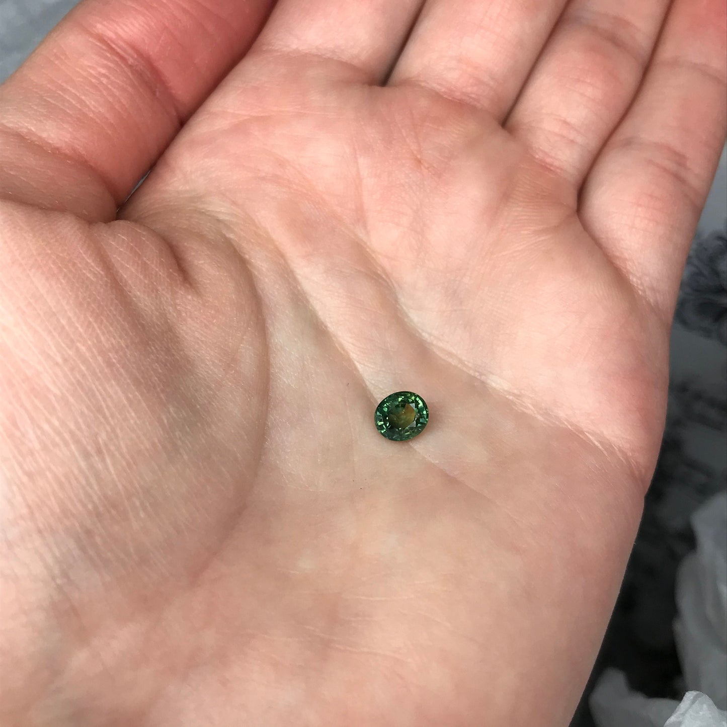 1 carat Natural Green Sapphire 6x5.3mm Oval Cut Corundum Faceted Loose Gemstone Stone Bluish Green