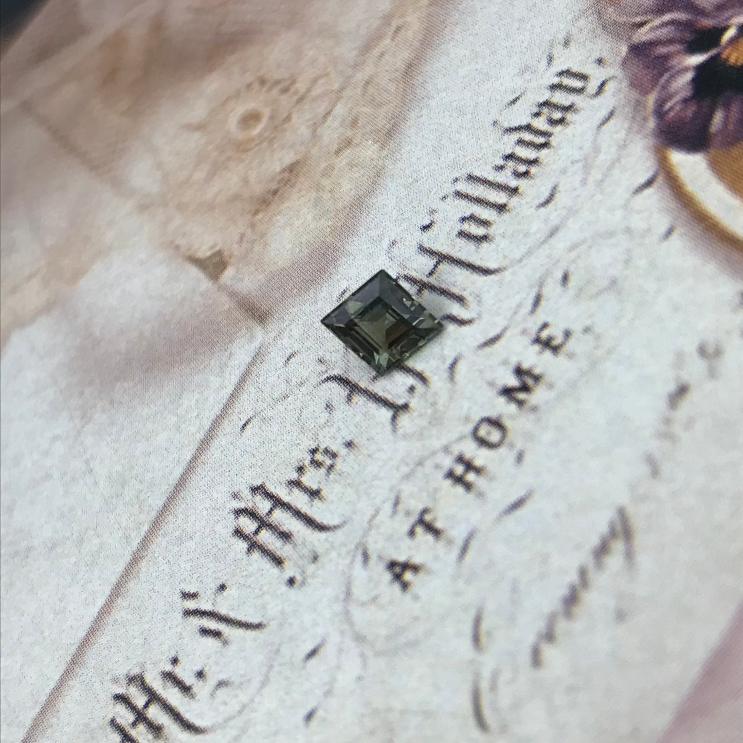 Natural Sapphire 6.3x5.5mm 0.61 Carat - Green to Purple Color Change Gemstone - Lozenege Cut  Corundum Gem Faceted Loose Unmounted