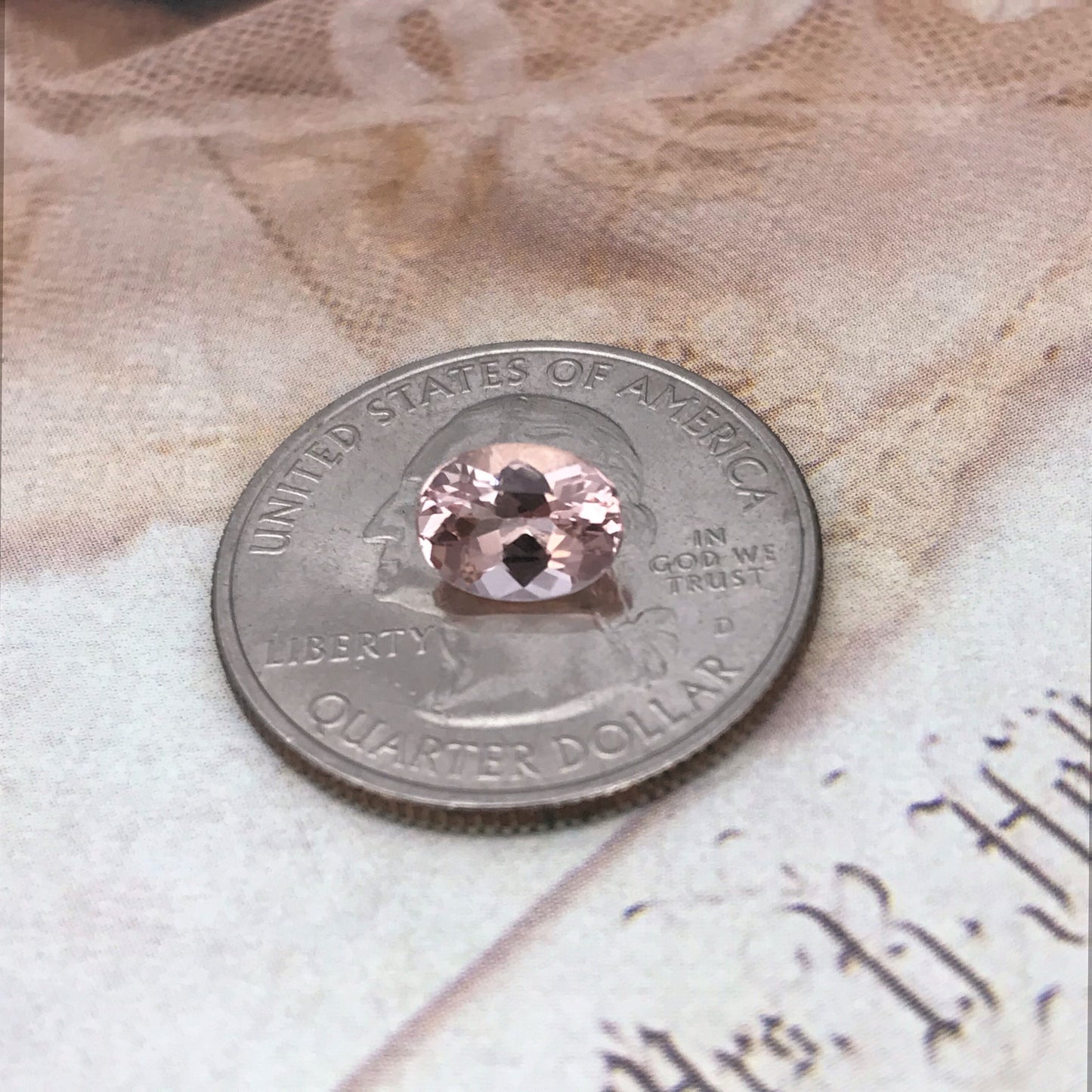 Rich Peachy Pink Morganite 1.24 Carat 8x6 mm Oval Cut Morganite, Faceted Loose Beryl Unmounted Gemstone for Jewelry