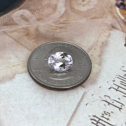 Light Pink Morganite 1.68 cts 9x7mm Oval Cut Light Peach Pink Faceted Gem Loose Beryl Gemstone Unmounted Stone 7x9mm US Seller Flowing Gems