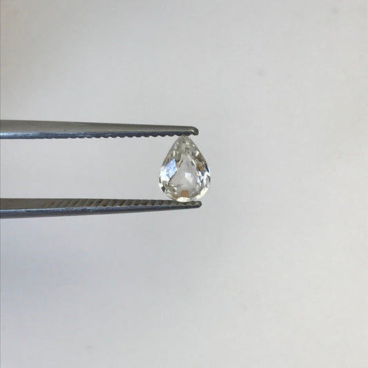 Natural Colorless Sapphire 0.77 carat 7x5 mm Pear Cut, Madagascar Light Yellow Sapphire, Almost White Sapphire, Faceted Loose Gems