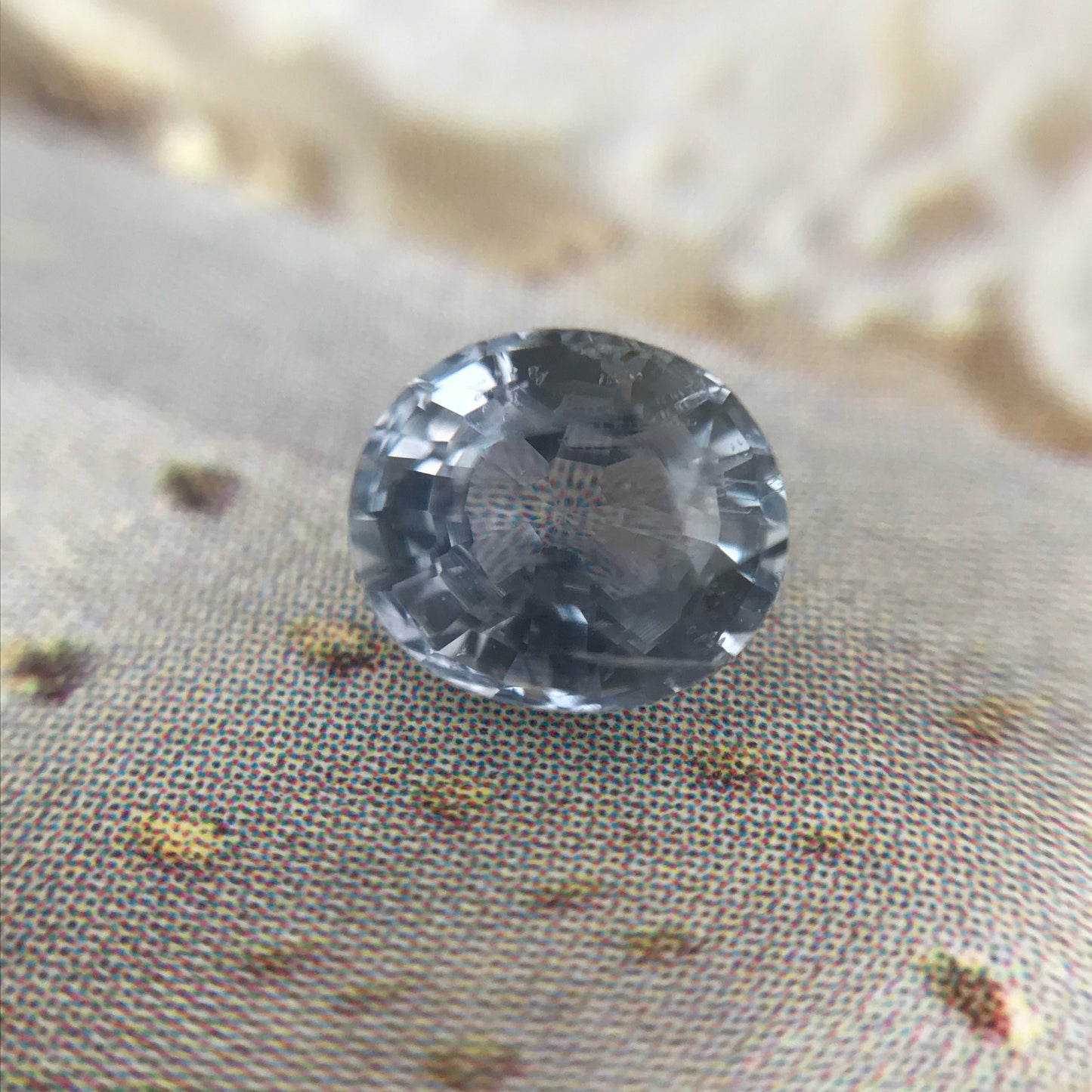 Natural Ice Blue Sapphire 5.8x5mm Oval 0.94 Carat Loose Faceted Corundum Unmounted Gemstone Earth Mined Gem Light Purplish Blue Sapphire