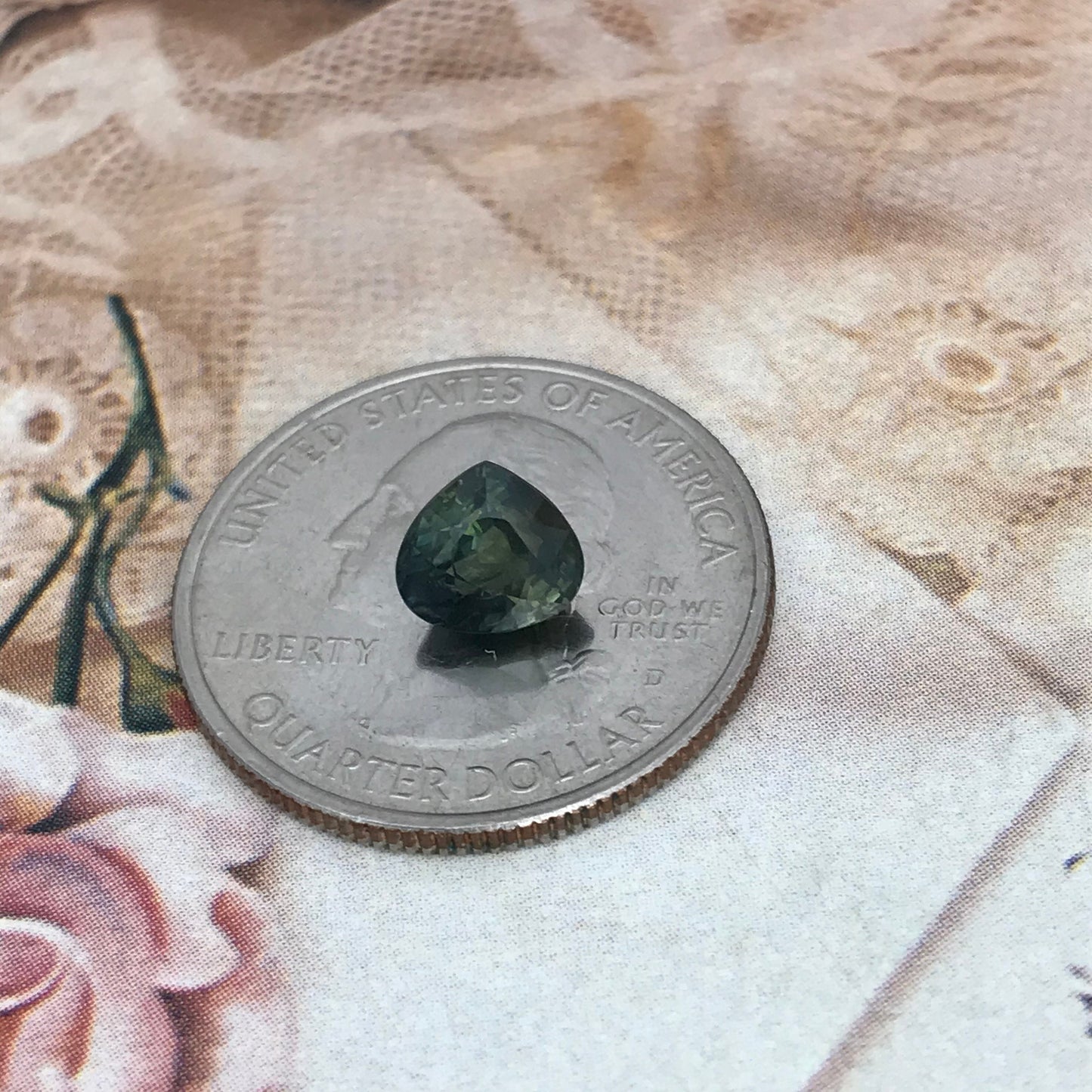 Natural Sapphire 6.6x7.2mm Fat Pear Cut 2 carat Bluish Green Corundum Faceted Loose Unmounted Gemstone Earth Mined Genuine Stone