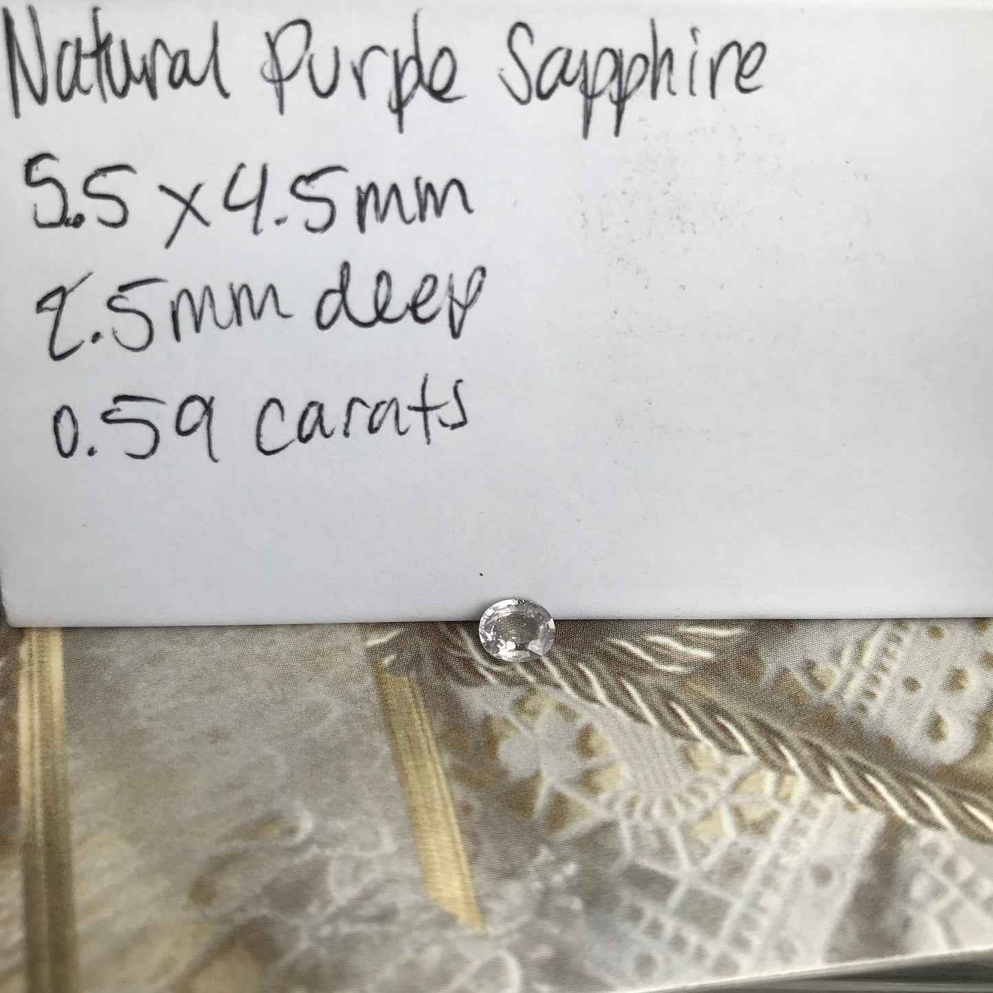 Lavender Natural Sapphire 0.59 carat 5.5 x 4.5 mm Oval Cut, Faceted Loose Gemstone Light Purple Unmounted Gem