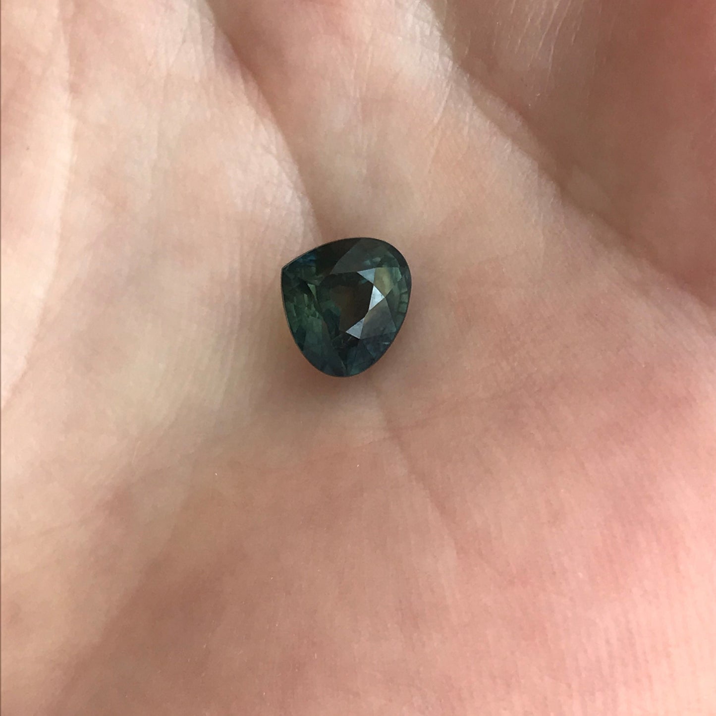 Natural Sapphire 6.6x7.2mm Fat Pear Cut 2 carat Bluish Green Corundum Faceted Loose Unmounted Gemstone Earth Mined Genuine Stone