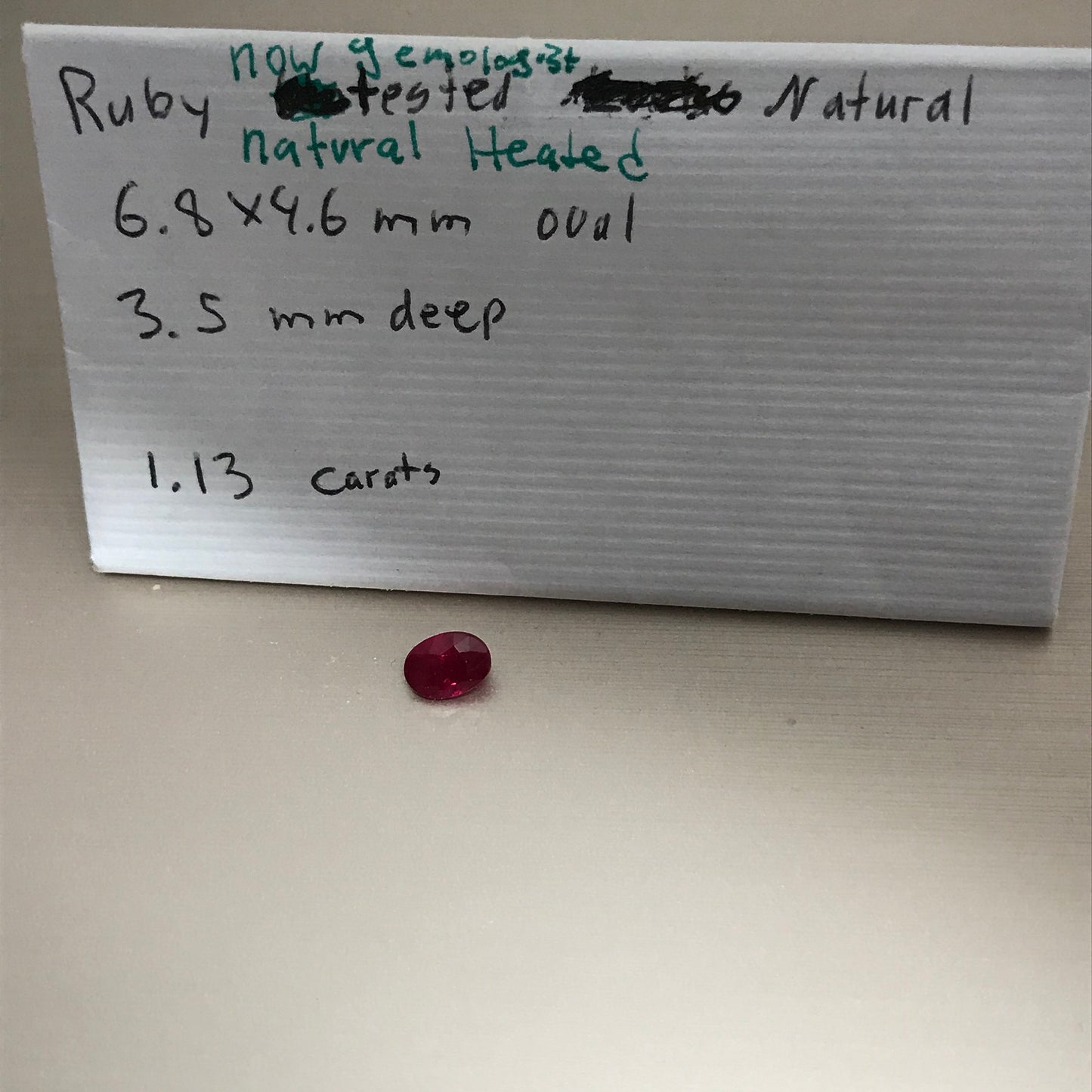 1.13 Ct Natural  Silky Ruby Heated 6.8x4.6mm Loose Ruby, Faceted Gemstone, Oval Cut, Reclaimed Gemstone, Red July Birthstone, Earth Mined