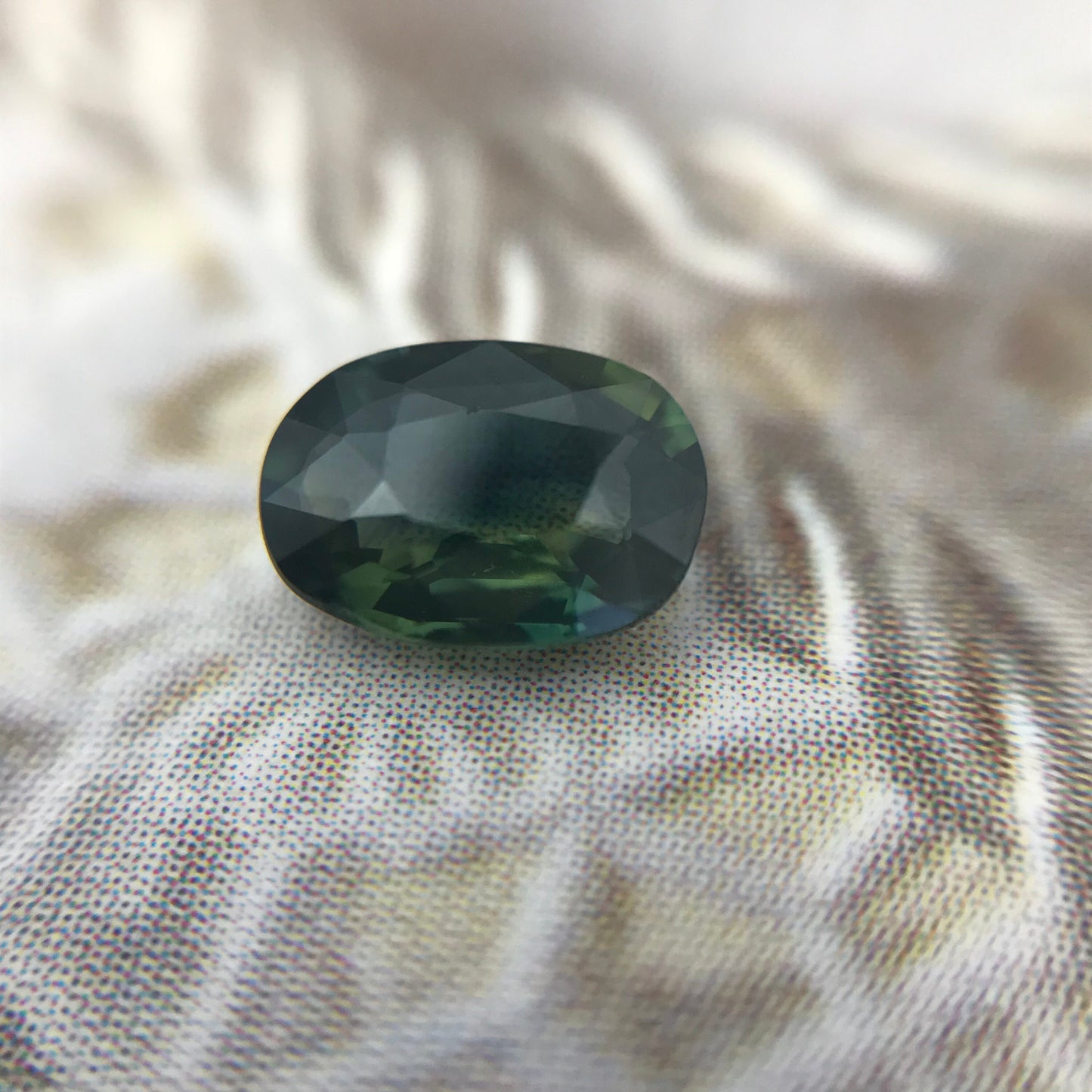 Natural Bi-Color Sapphire 6.4x4.6mm Oval 0.76 Carat Corundum Faceted Loose Unmounted Gemstone Earth Mined Gem - US Seller - Peacock Sapphire