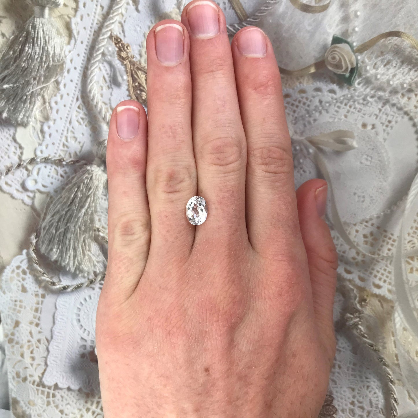 Light Pink Morganite 1.68 cts 9x7mm Oval Cut Light Peach Pink Faceted Gem Loose Beryl Gemstone Unmounted Stone 7x9mm US Seller Flowing Gems