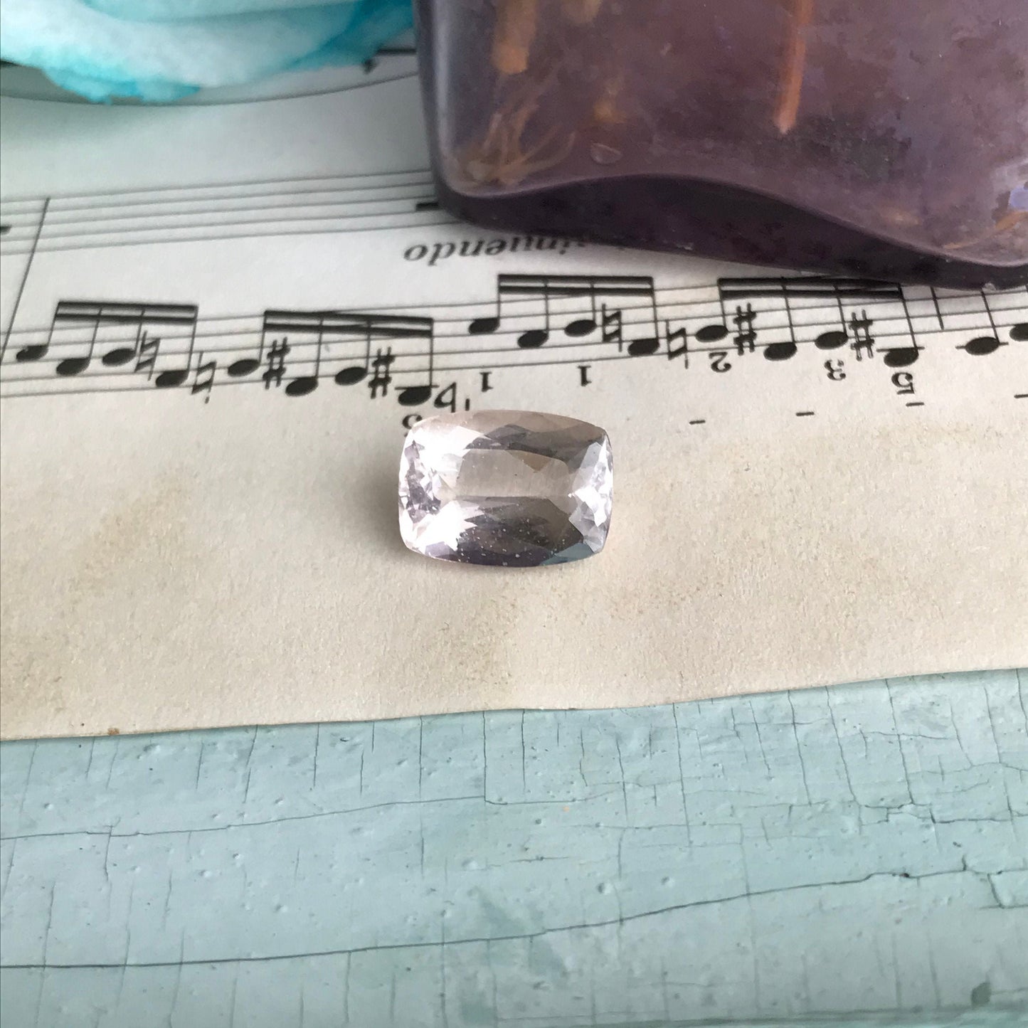 Morganite 13.2x9.6mm 5.39 Carat Rectangle Cushion Cut Light Pink Loose Gem Faceted Unmounted Gemstone