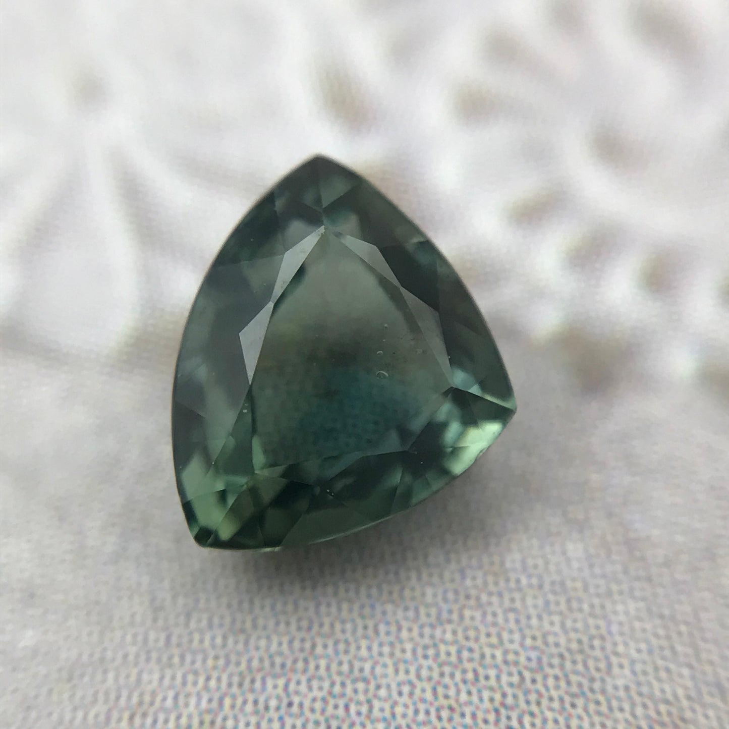 Natural Bluish Green Sapphire 6.3 x 5.2 mm 0.99 Carat Gemstone Trillion Cut Corundum Gem Faceted Loose Unmounted