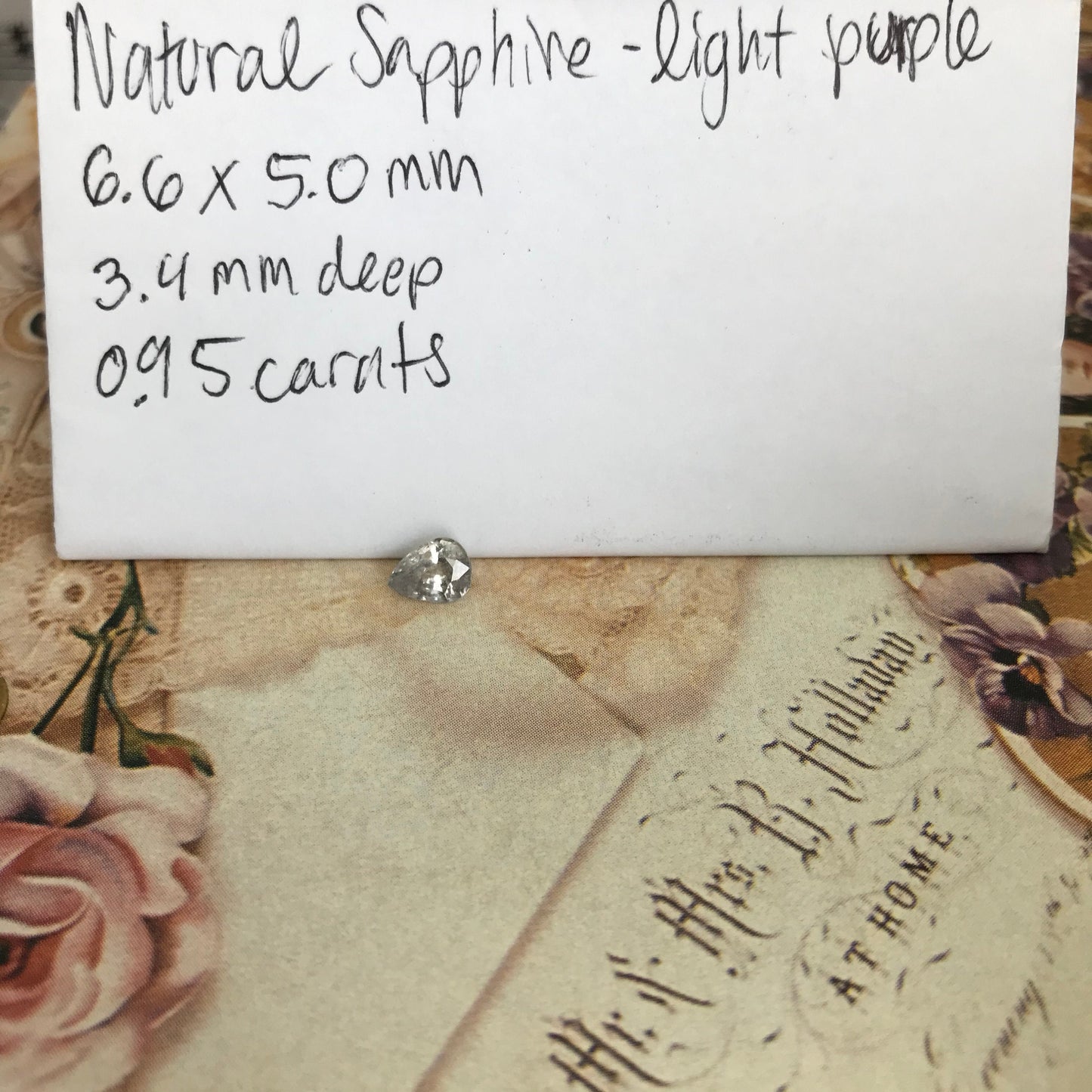 Natural Purple Sapphire 0.95 carat 6.6 x 5 mm Pear Cut, Faceted Loose Gemstone Light Purple Unmounted Gem