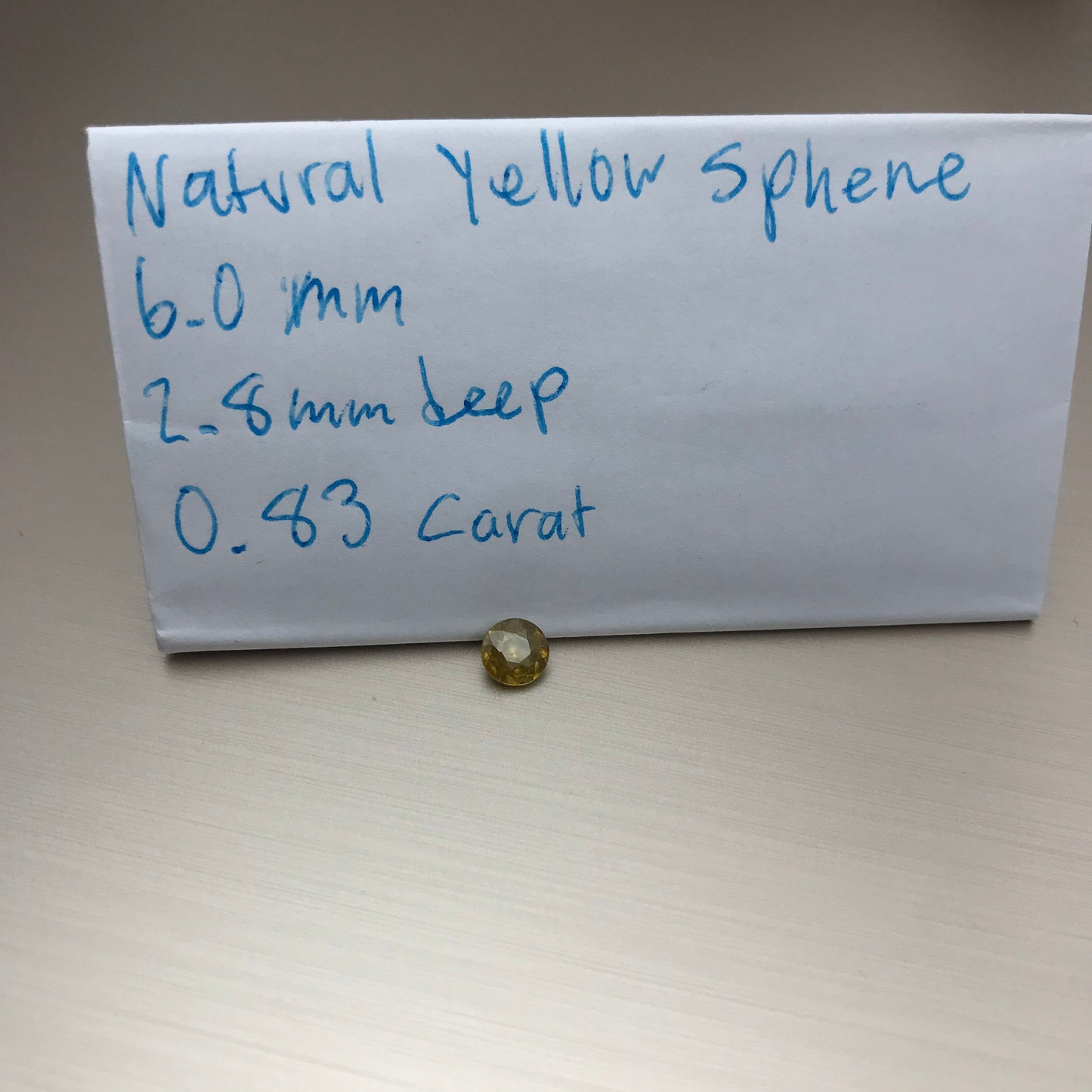 6mm Yellow Sphene 0.83 Carat Round Cut, Natural Untreated from Madagascar, unmounted loose wholesale gemstone for jewelry