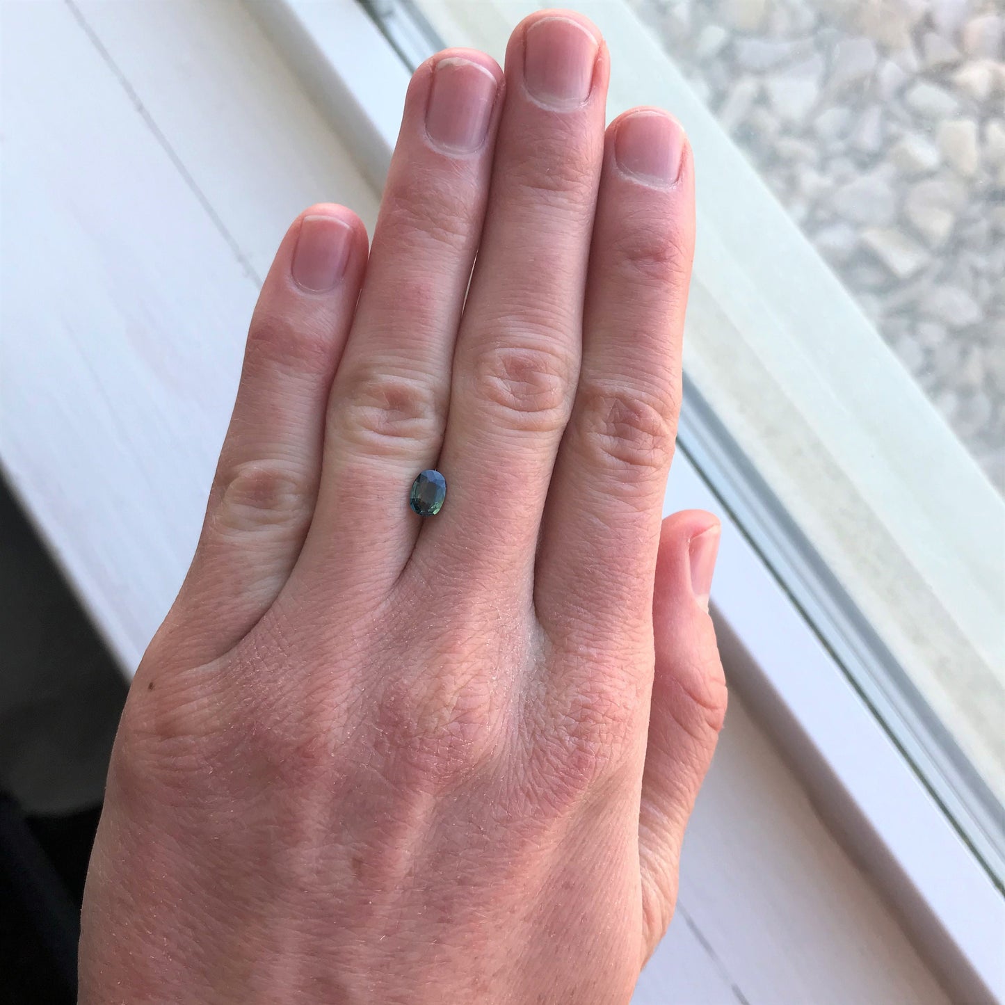 Natural Bi-Color Sapphire 6.4x4.6mm Oval 0.76 Carat Corundum Faceted Loose Unmounted Gemstone Earth Mined Gem - US Seller - Peacock Sapphire