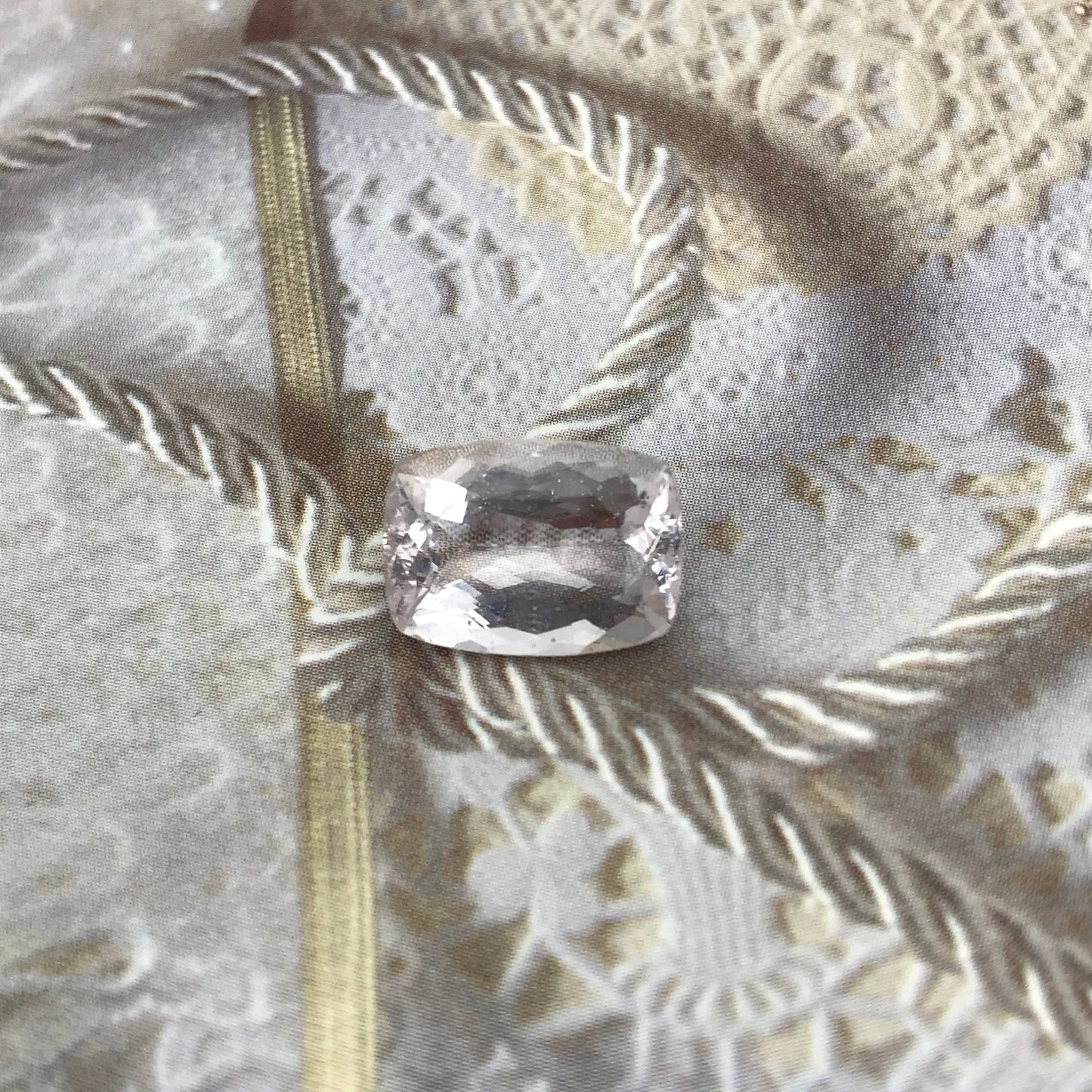 Morganite 13.2x9.6mm 5.39 Carat Rectangle Cushion Cut Light Pink Loose Gem Faceted Unmounted Gemstone