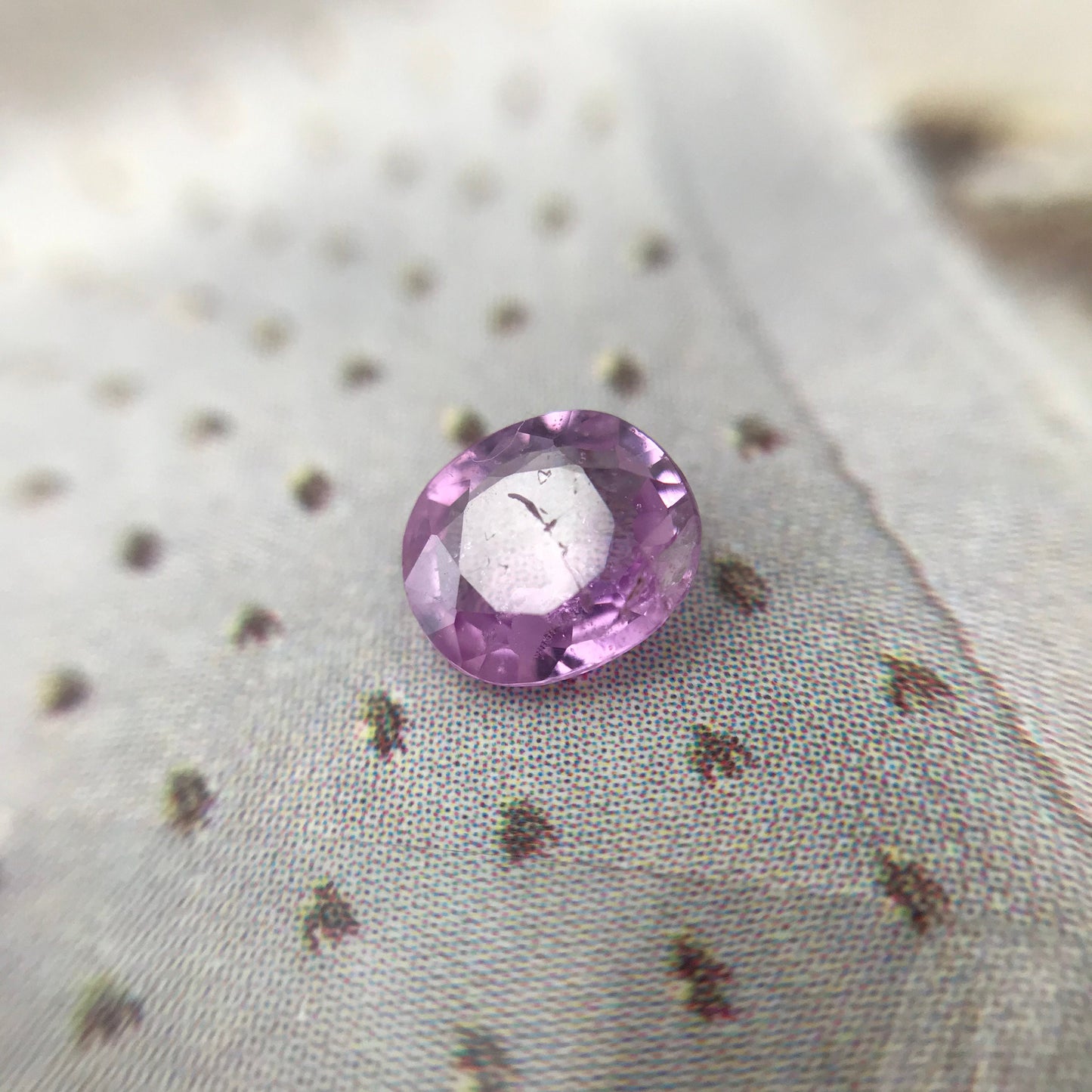 Natural Pink Sapphire 5.6 x 4.8mm 0.59 Carats Roundish Oval Cut Corundum Gem Faceted Loose Unmounted Gemstone Earth Mined Sapphire