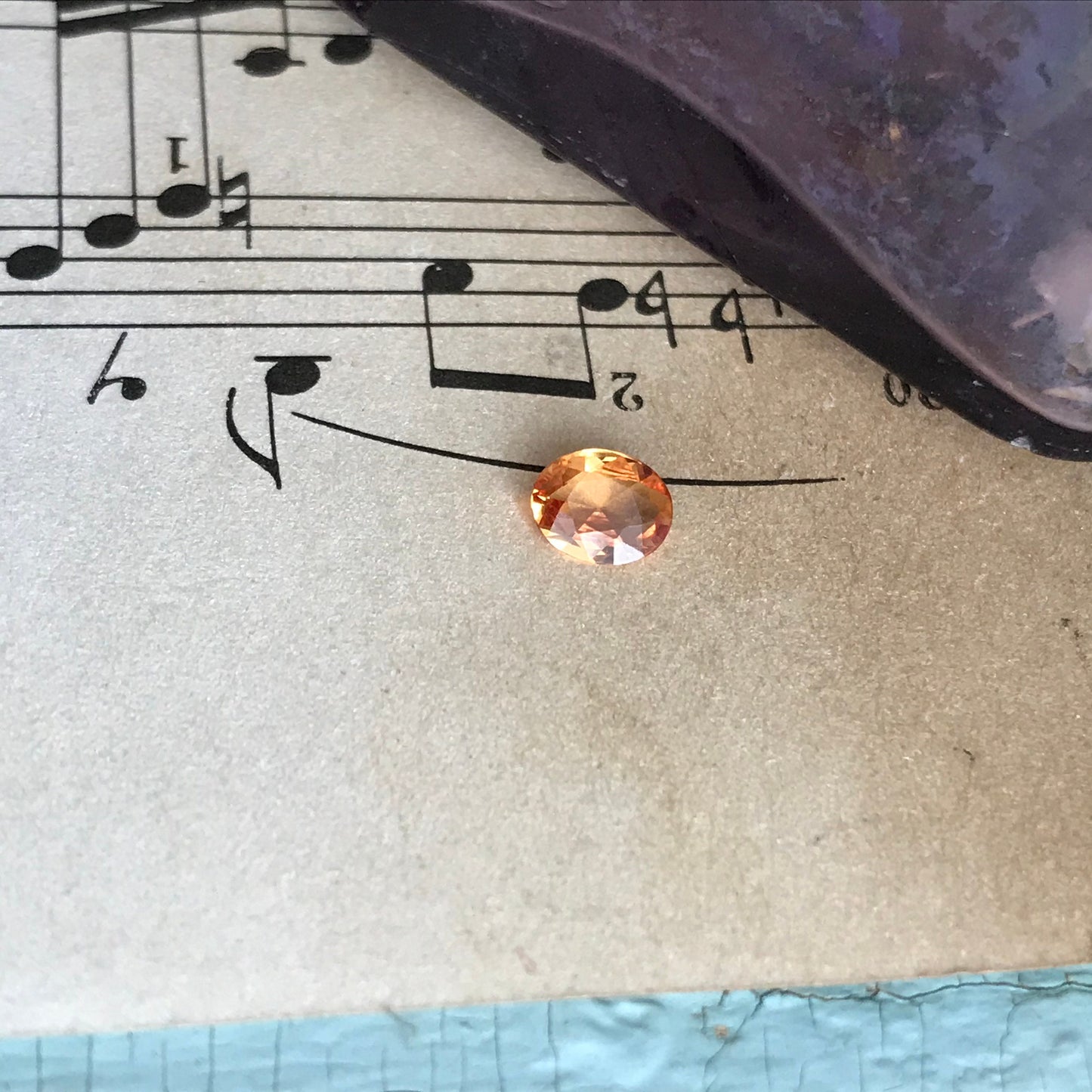 Natural Orange Sapphire 5.7x4.5mm 0.47 Carats Rose-Cut Oval Cut Faceted Gem Loose Unmounted Gemstone Earth Mined Beryllium Treated