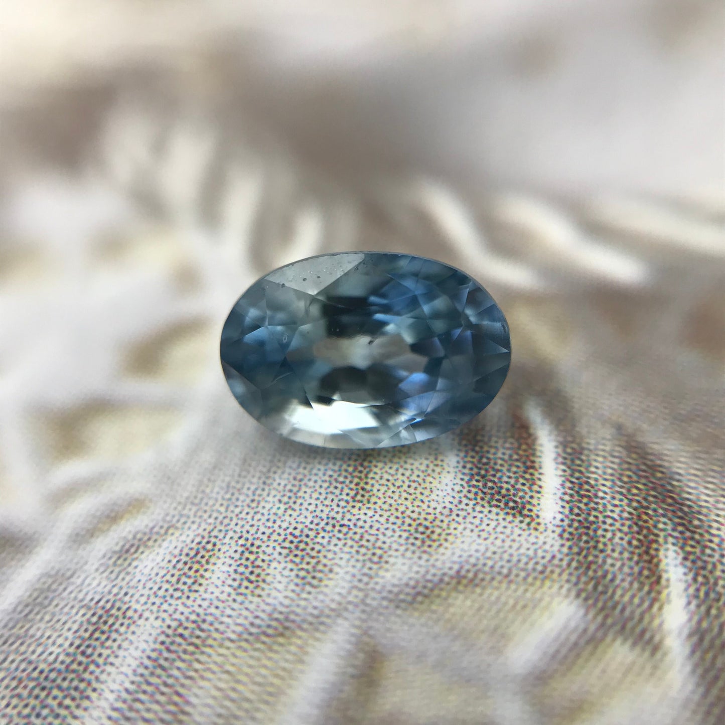 Natural Blue Sapphire 6.5 x 4.4mm 0.92 Carats Oval Corundum Light Blue Gem Faceted Loose Unmounted Gemstone